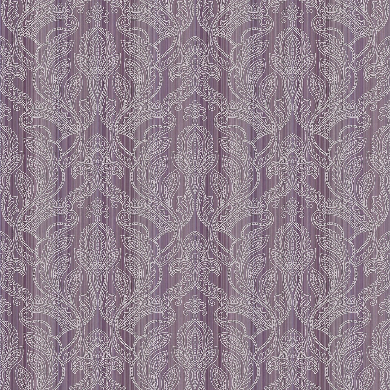 Damask wallpaper in purple lilac color - pattern number G34147 - by Galerie in the Nordic Elements collection