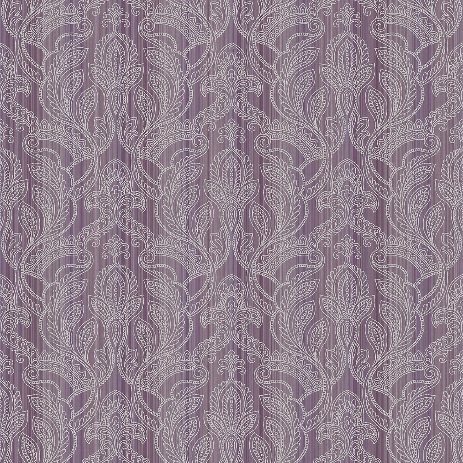 Damask wallpaper in purple lilac color - pattern number G34147 - by Galerie in the Nordic Elements collection