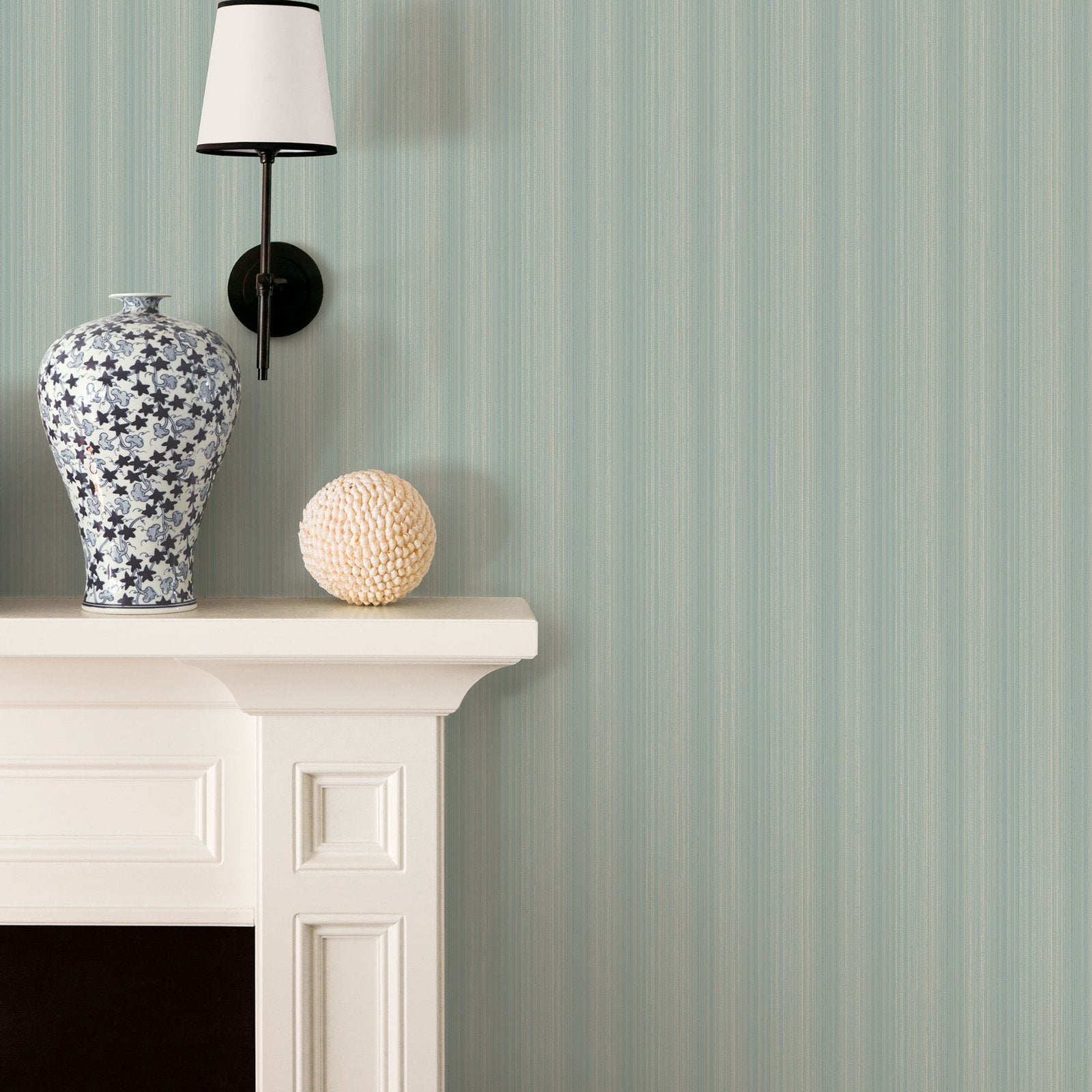 Stripe wallpaper in green color - pattern number G34148 - by Galerie in the Nordic Elements collection