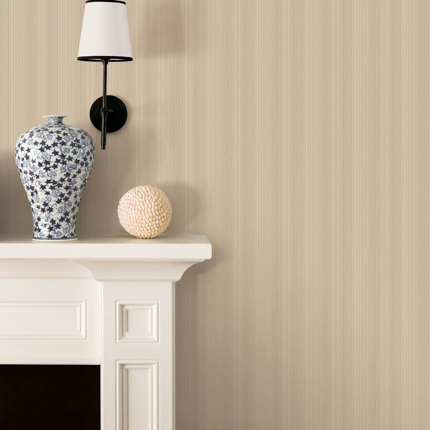 Stripe wallpaper in cream color - pattern number G34150 - by Galerie in the Nordic Elements collection