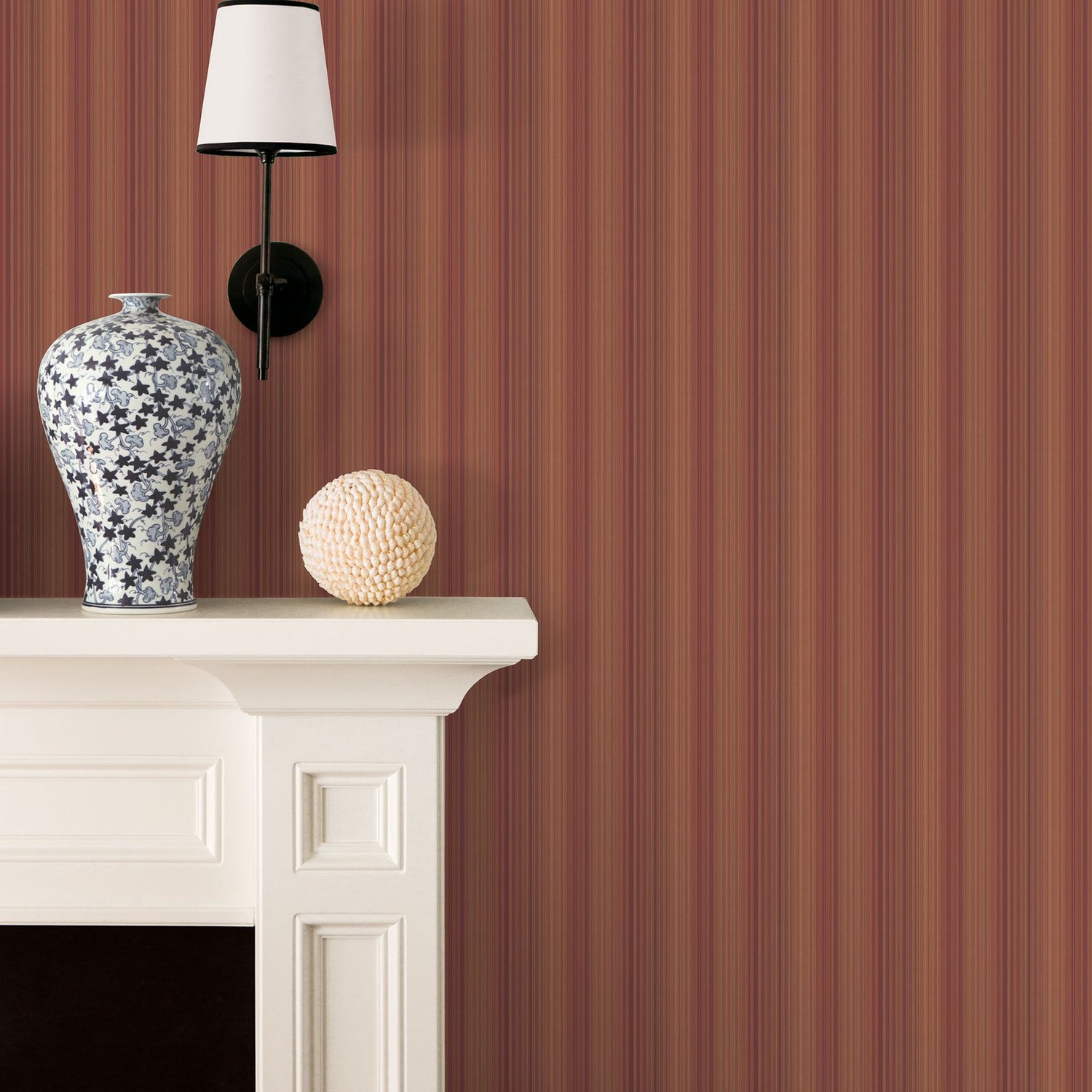 Stripe wallpaper in orange color - pattern number G34151 - by Galerie in the Nordic Elements collection