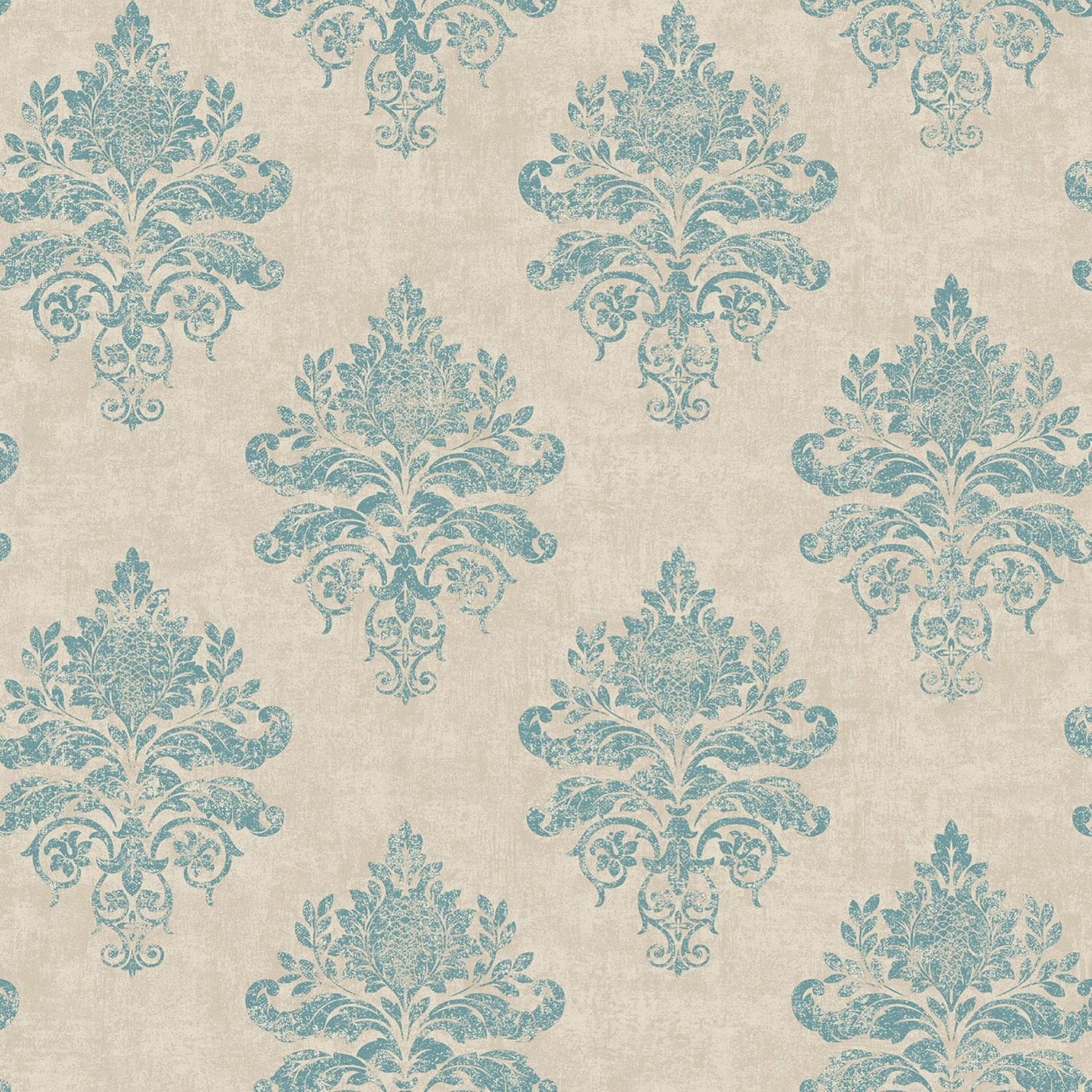 Damask wallpaper in blue color - pattern number G34155 - by Galerie in the Nordic Elements collection
