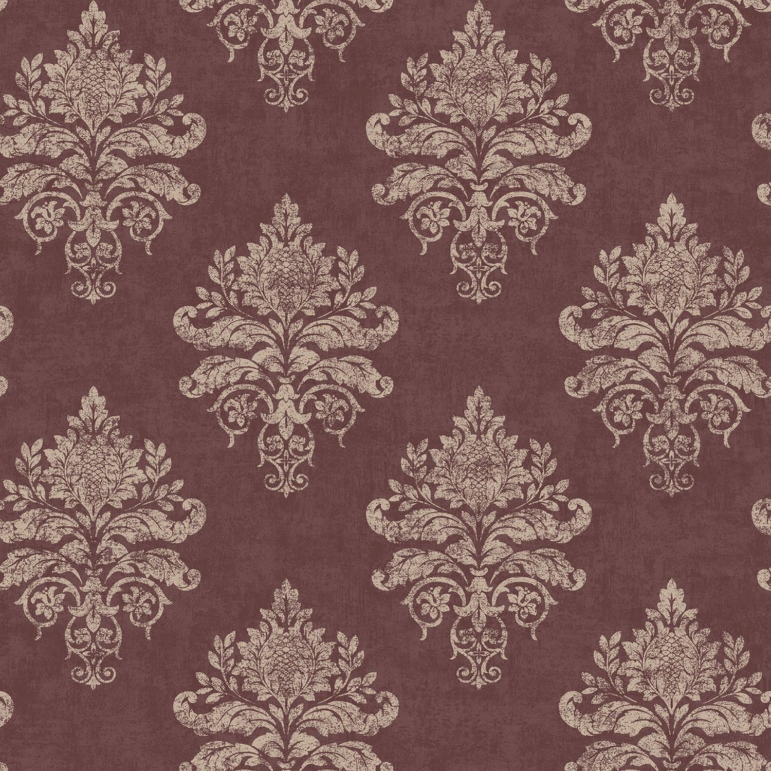 Damask wallpaper in red color - pattern number G34158 - by Galerie in the Nordic Elements collection