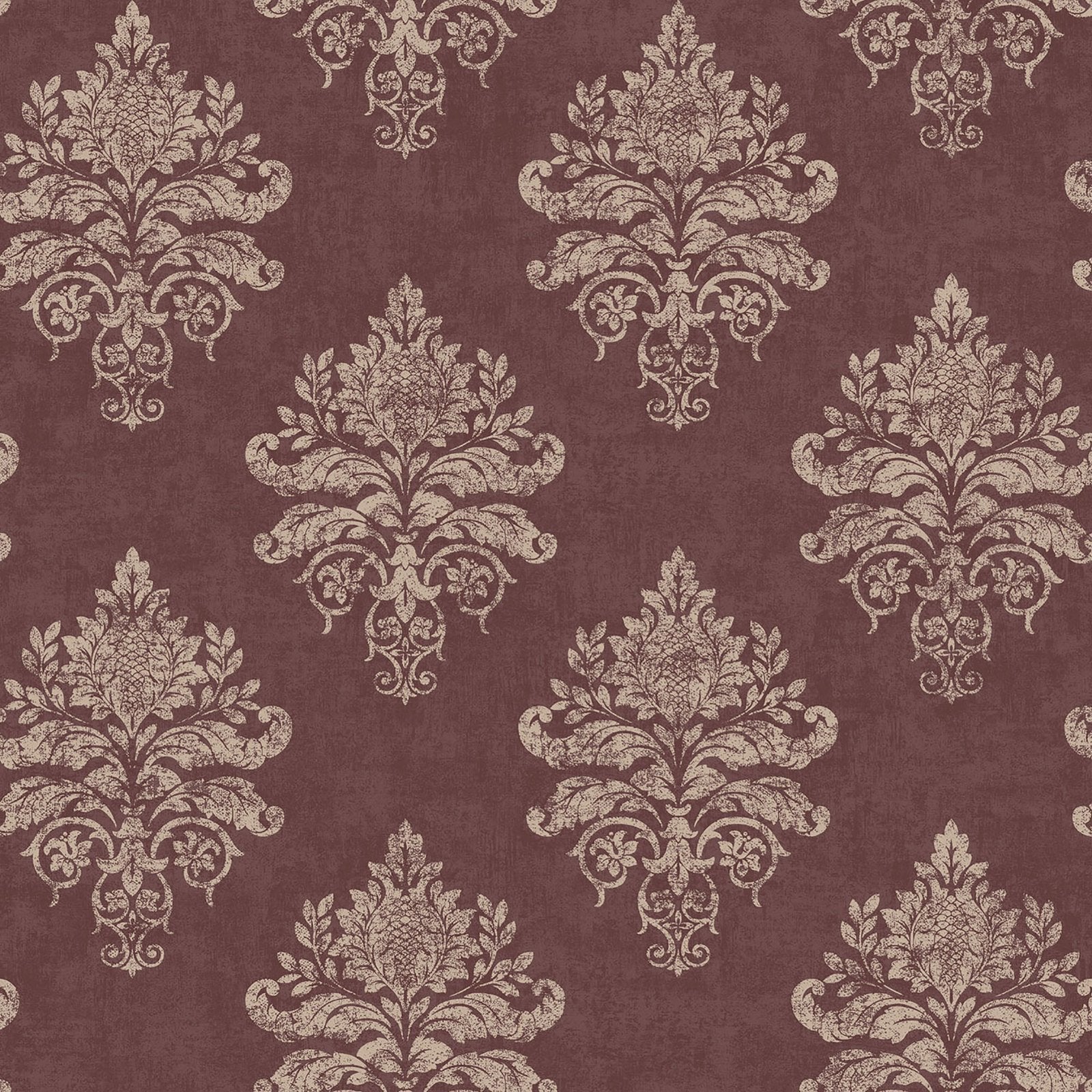 Damask wallpaper in red color - pattern number G34158 - by Galerie in the Nordic Elements collection