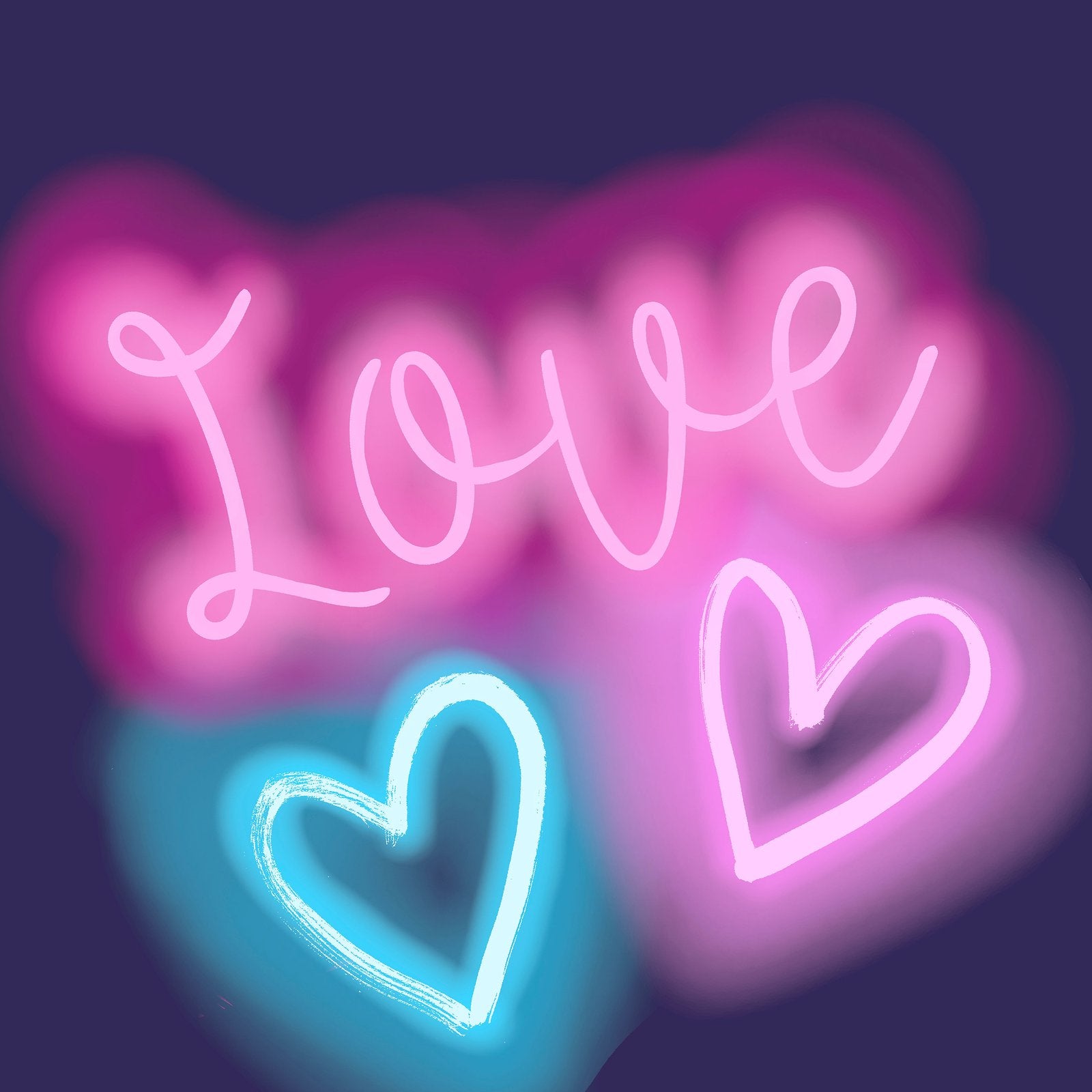 Neon Love 6 Panel Mural in Pink color - pattern number G45471 - by Galerie in the Kids and Teens collection