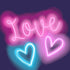 Neon Love 6 Panel Mural in Pink color - pattern number G45471 - by Galerie in the Kids and Teens collection