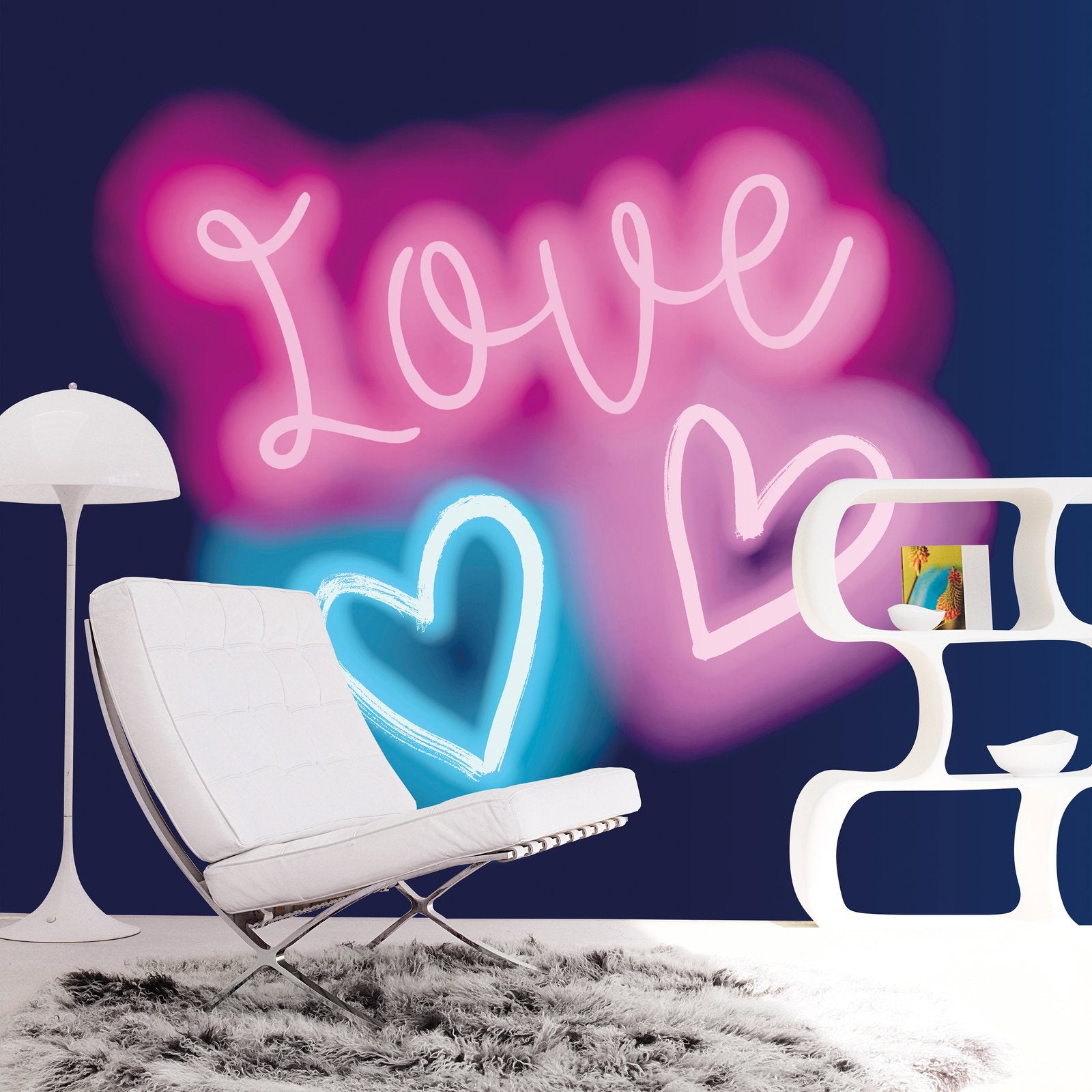Neon Love 6 Panel Mural in Pink color - pattern number G45471 - by Galerie in the Kids and Teens collection