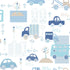 Traffic wallpaper in blue color - pattern number G56009 - by Galerie in the Just 4 Kids 2 collection