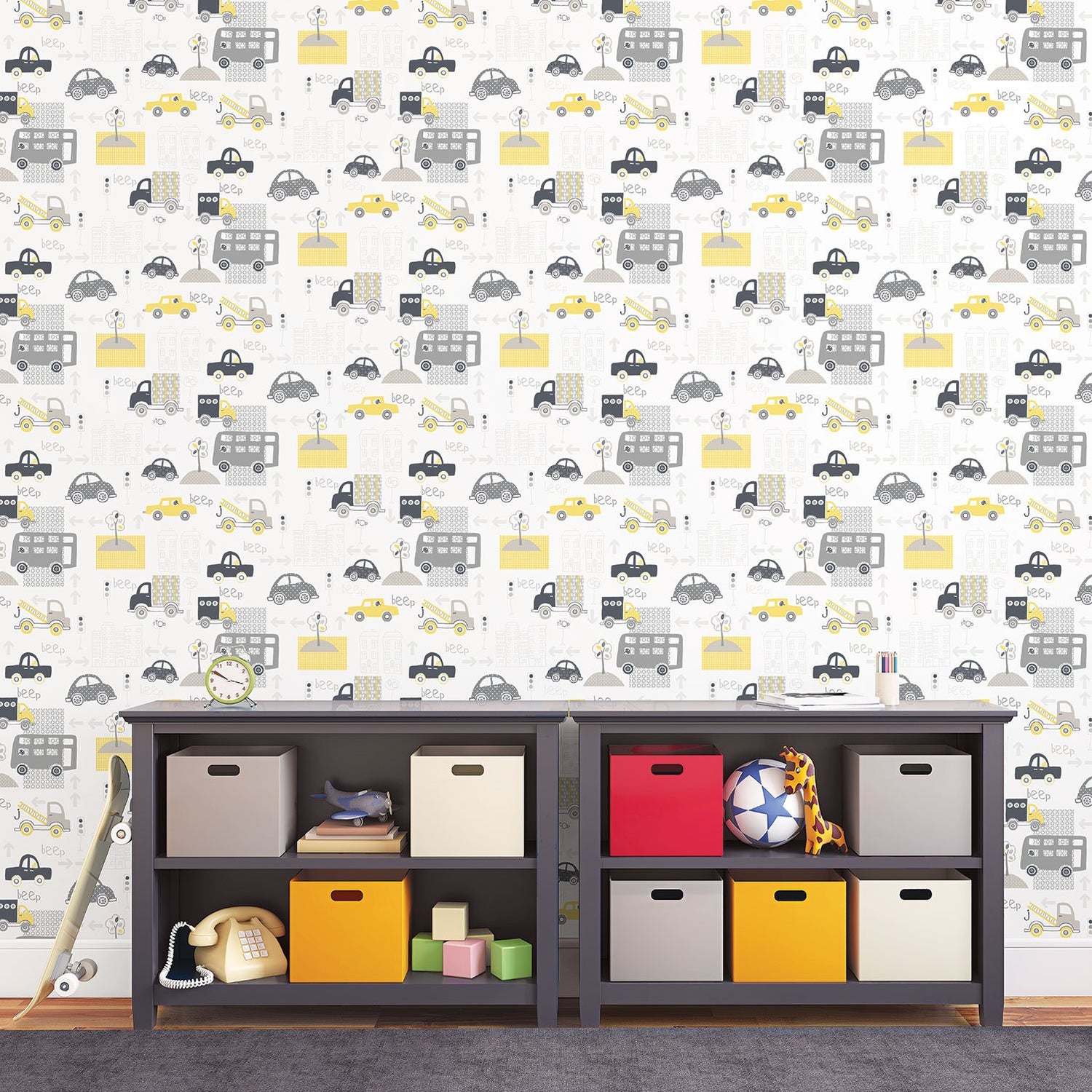 Traffic wallpaper in multi-coloured color - pattern number G56011 - by Galerie in the Just 4 Kids 2 collection