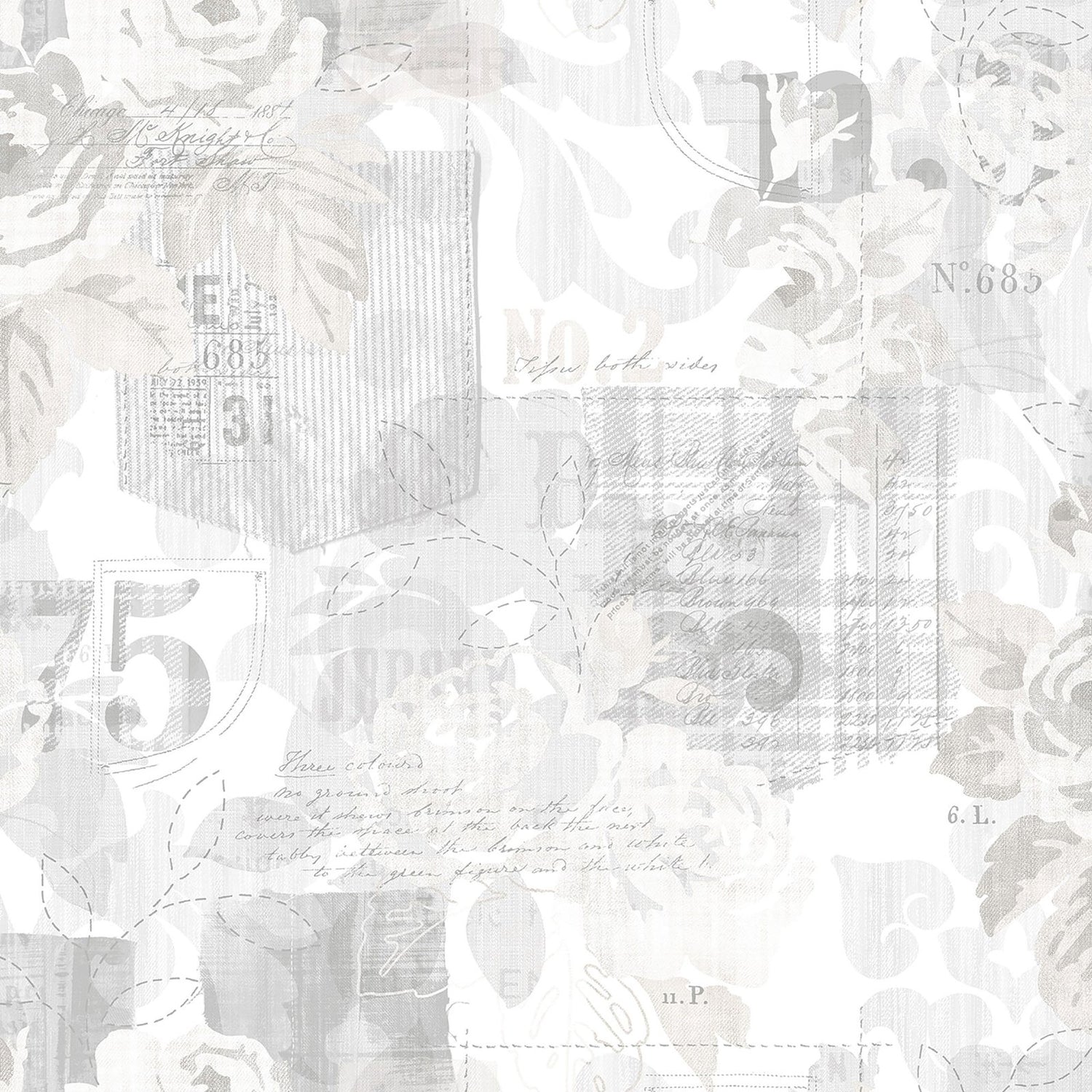 Floral wallpaper in cream color - pattern number G56262 - by Galerie in the Nordic Elements collection