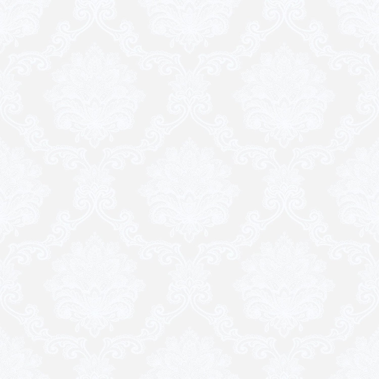 Damask wallpaper in white color - pattern number G56276 - by Galerie in the Nordic Elements collection