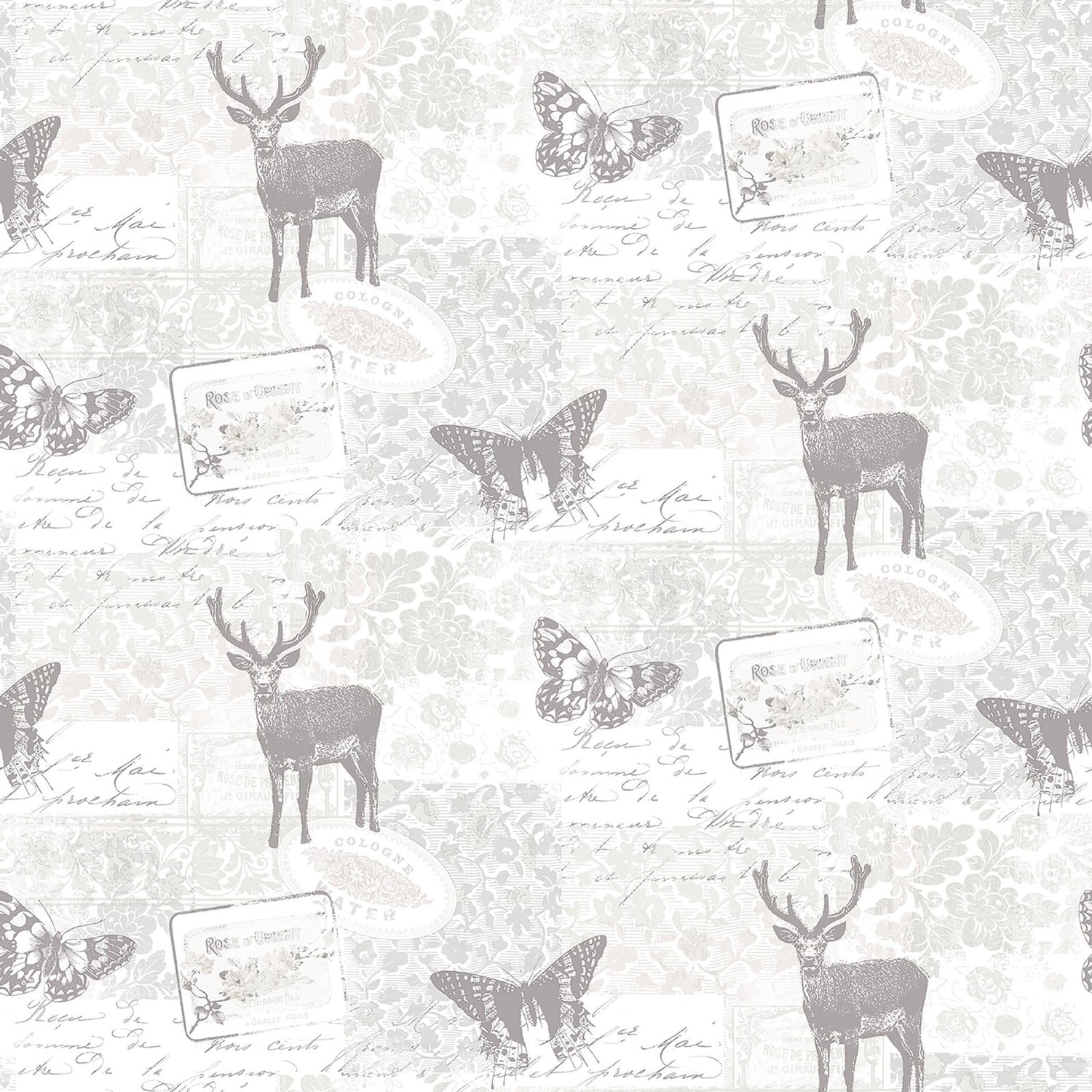 Motif wallpaper in silver grey color - pattern number G56298 - by Galerie in the Nordic Elements collection