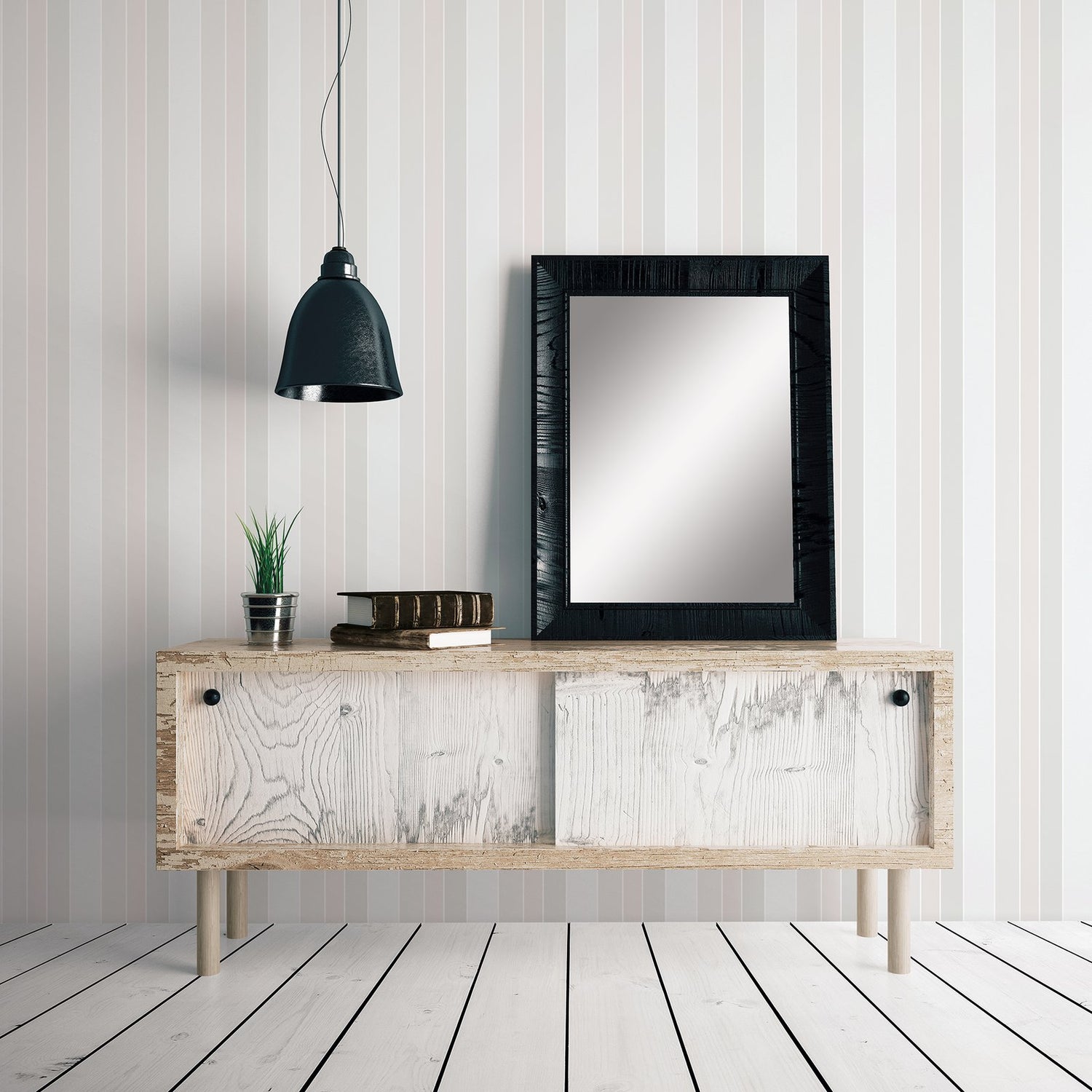 Stripe wallpaper in silver grey color - pattern number G56322 - by Galerie in the Nordic Elements collection