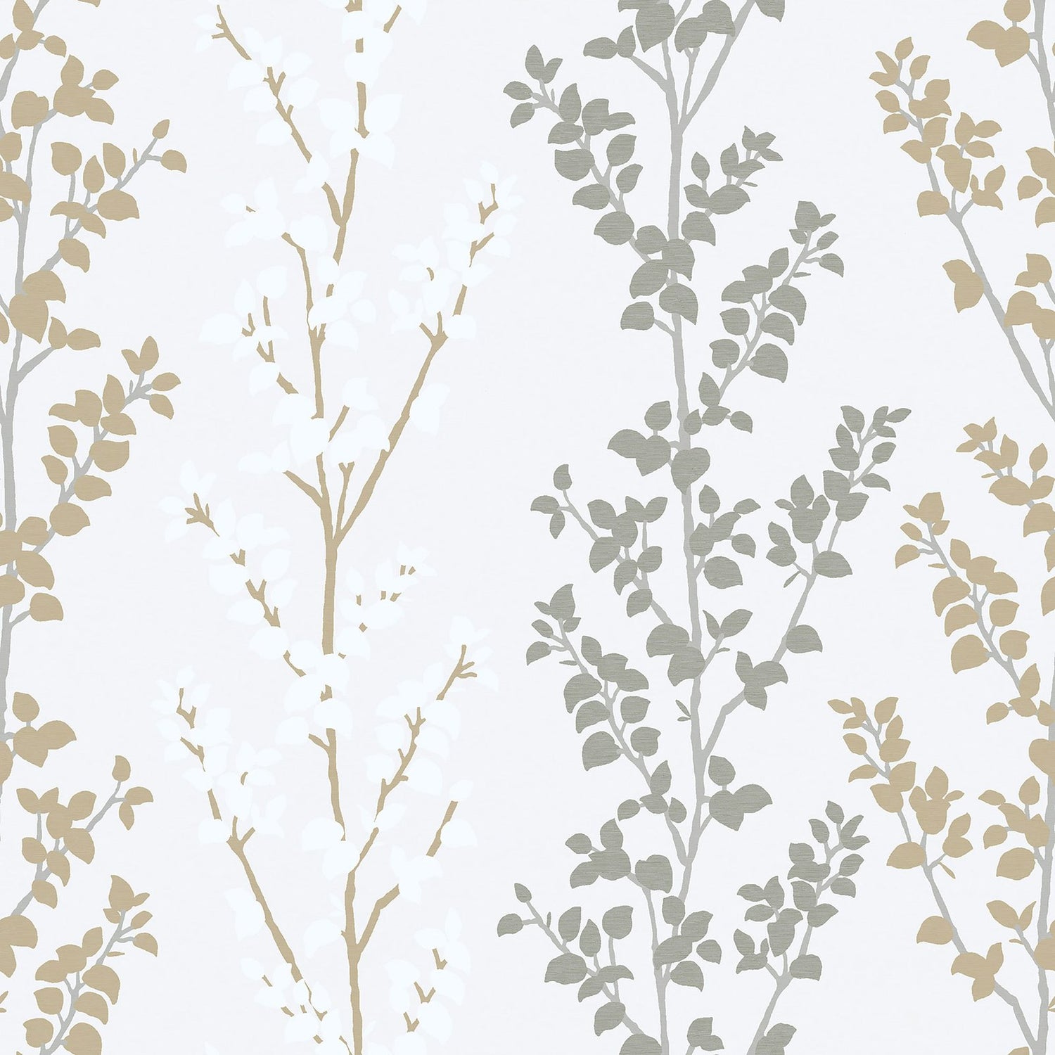 Floral wallpaper in silver grey color - pattern number G56330 - by Galerie in the Nordic Elements collection