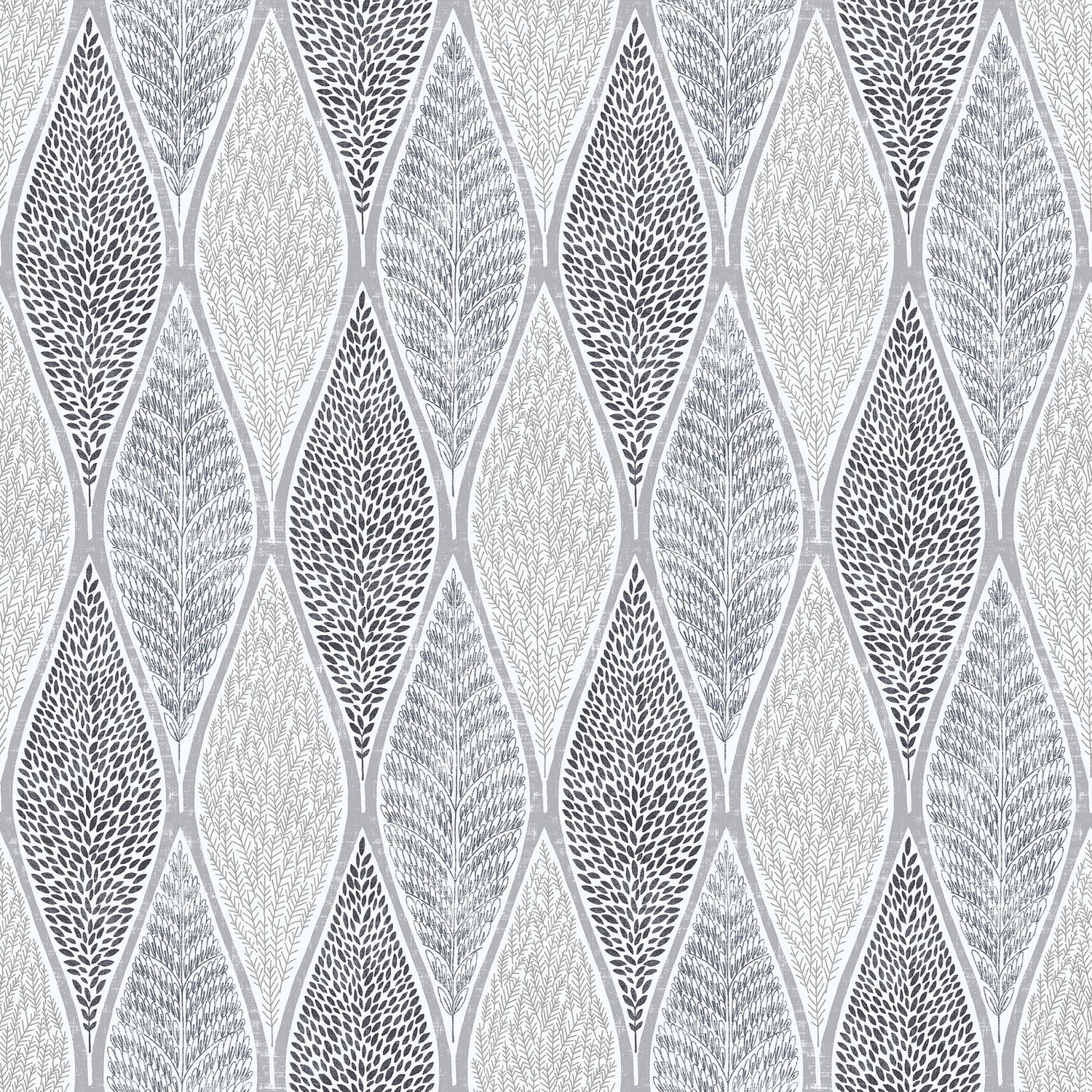 Tree Leaf wallpaper in silver grey color - pattern number G56368 - by Galerie in the Nordic Elements collection