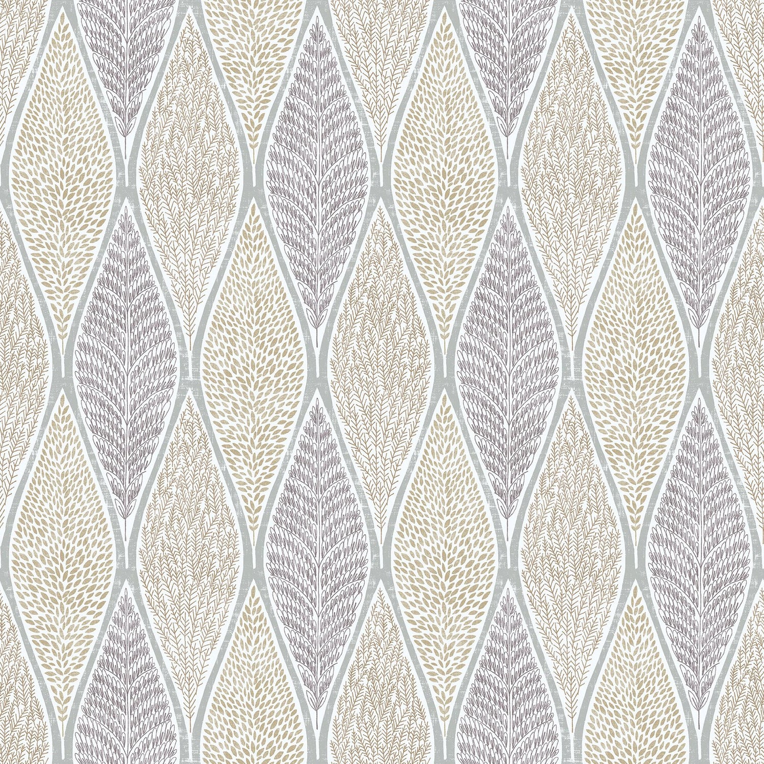 Tree Leaf wallpaper in silver grey color - pattern number G56372 - by Galerie in the Nordic Elements collection