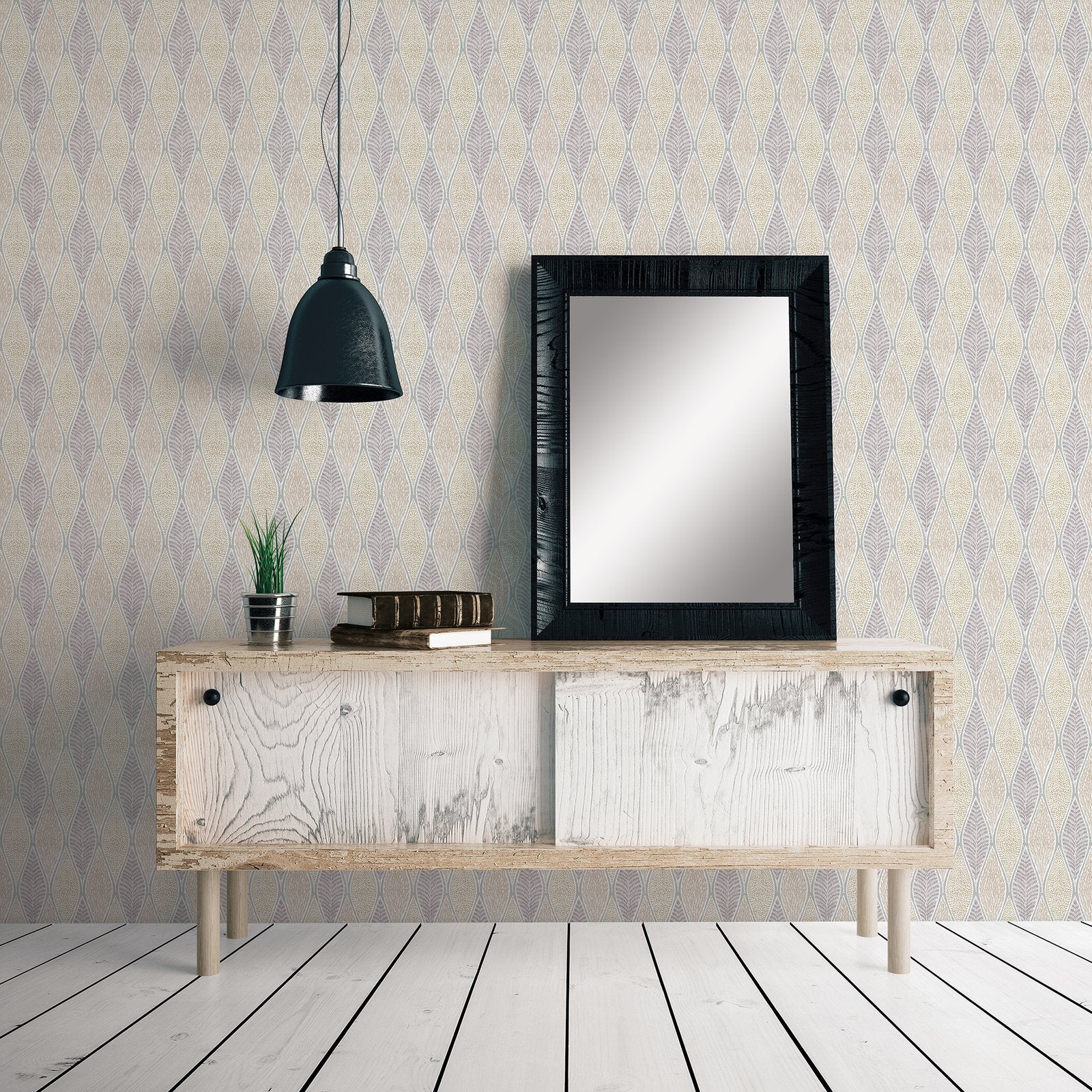 Tree Leaf wallpaper in silver grey color - pattern number G56372 - by Galerie in the Nordic Elements collection