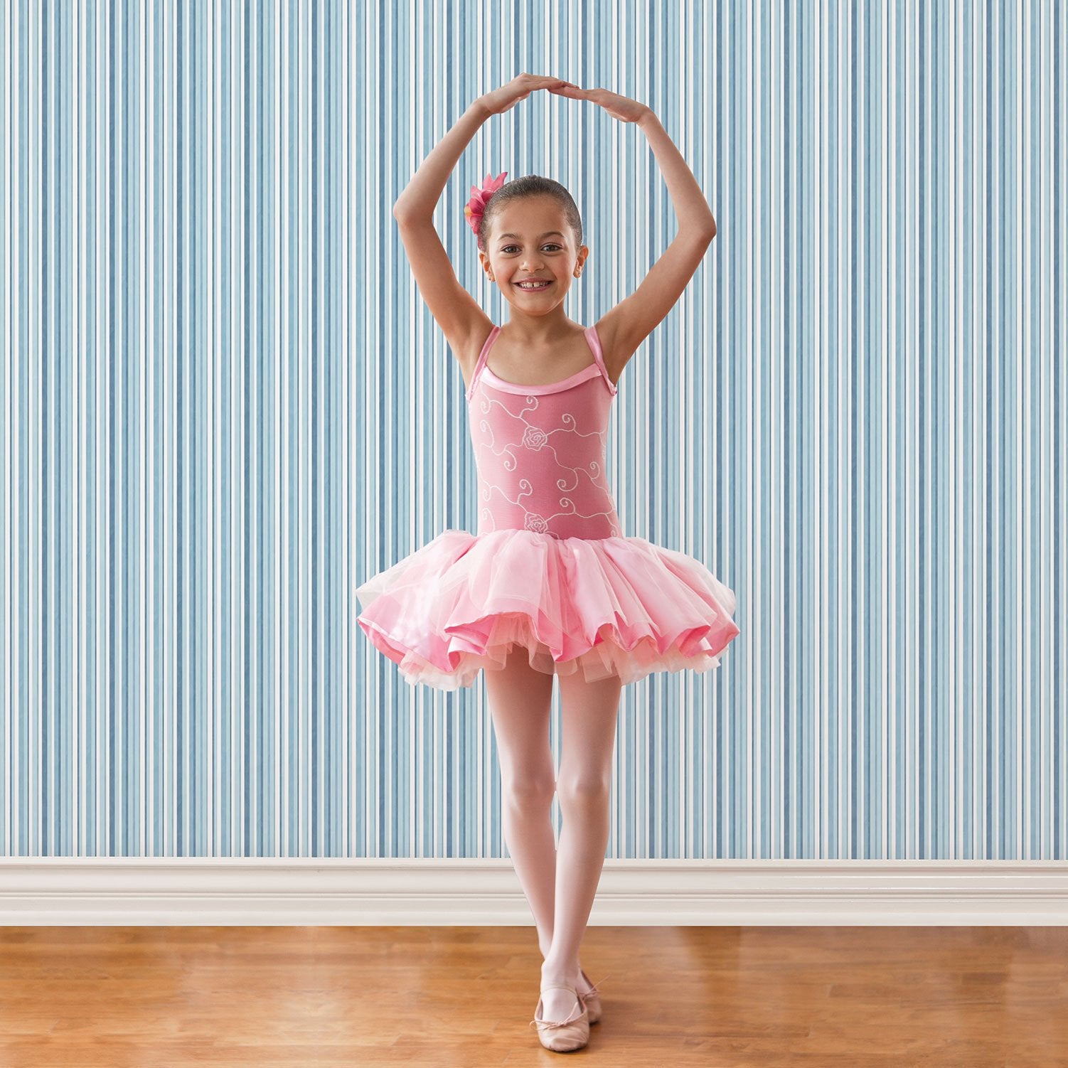 Washed Striped wallpaper in blue color - pattern number G56502 - by Galerie in the Just 4 Kids 2 collection