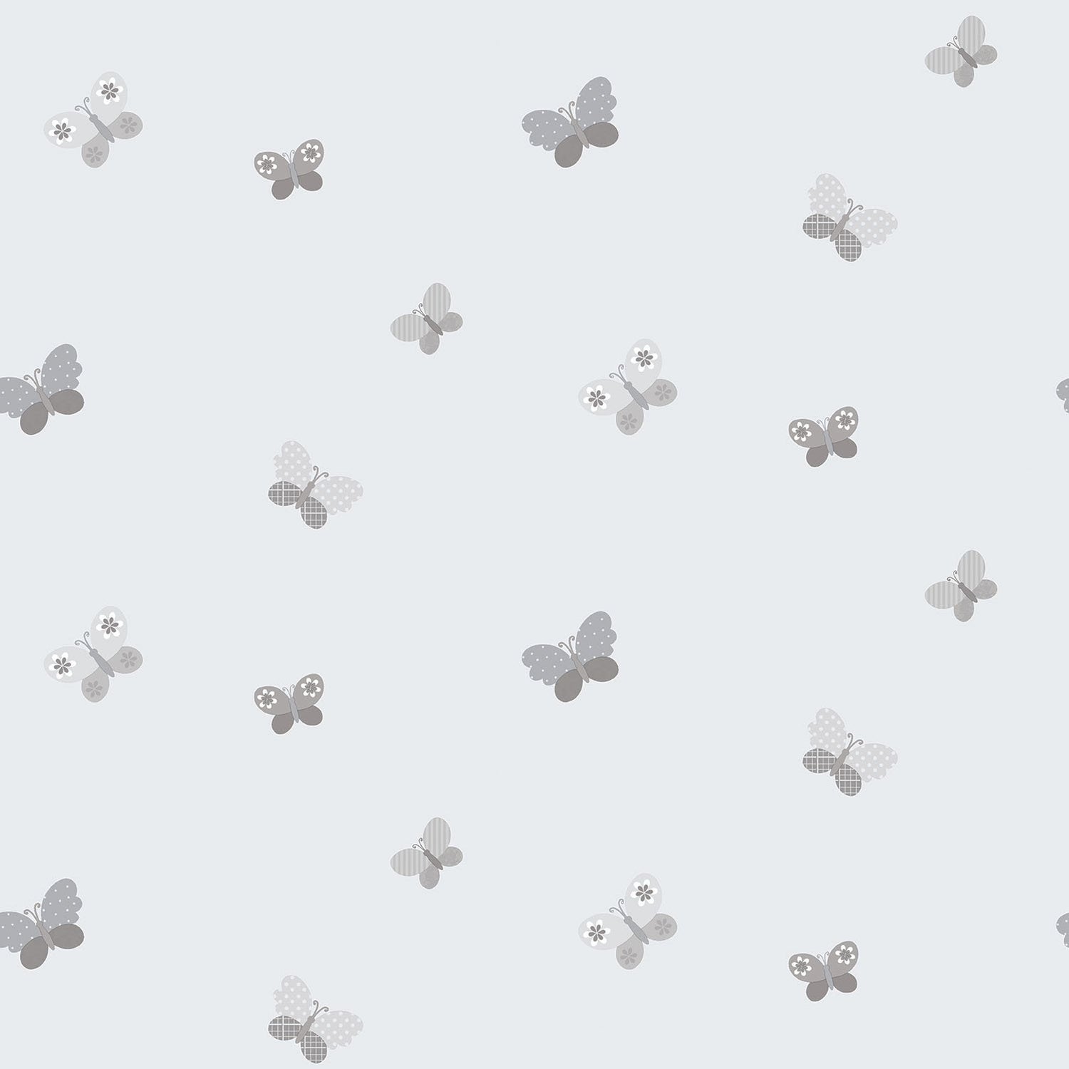 Butterflies wallpaper in silver grey color - pattern number G56504 - by Galerie in the Just 4 Kids 2 collection
