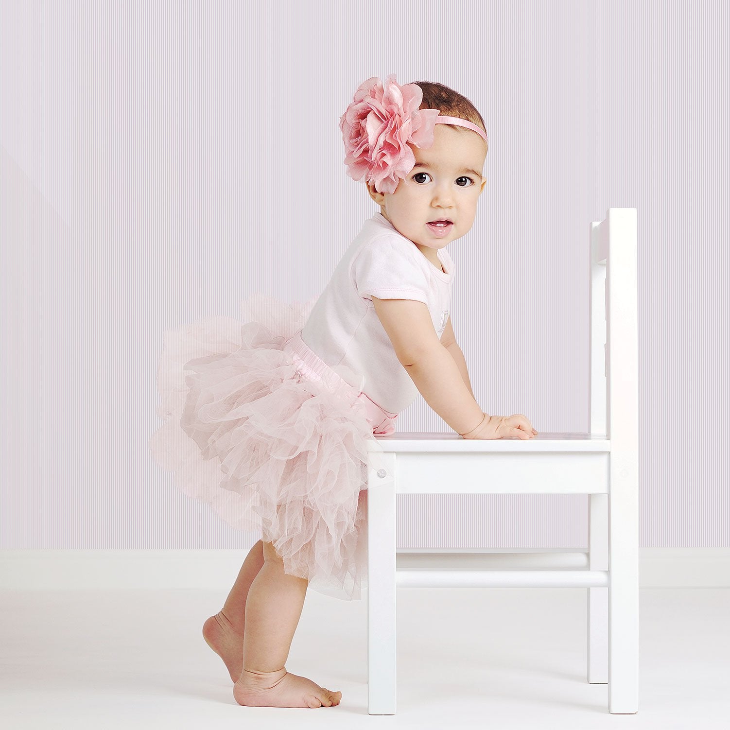 Candy Stripe wallpaper in purple lilac color - pattern number G56515 - by Galerie in the Just 4 Kids 2 collection