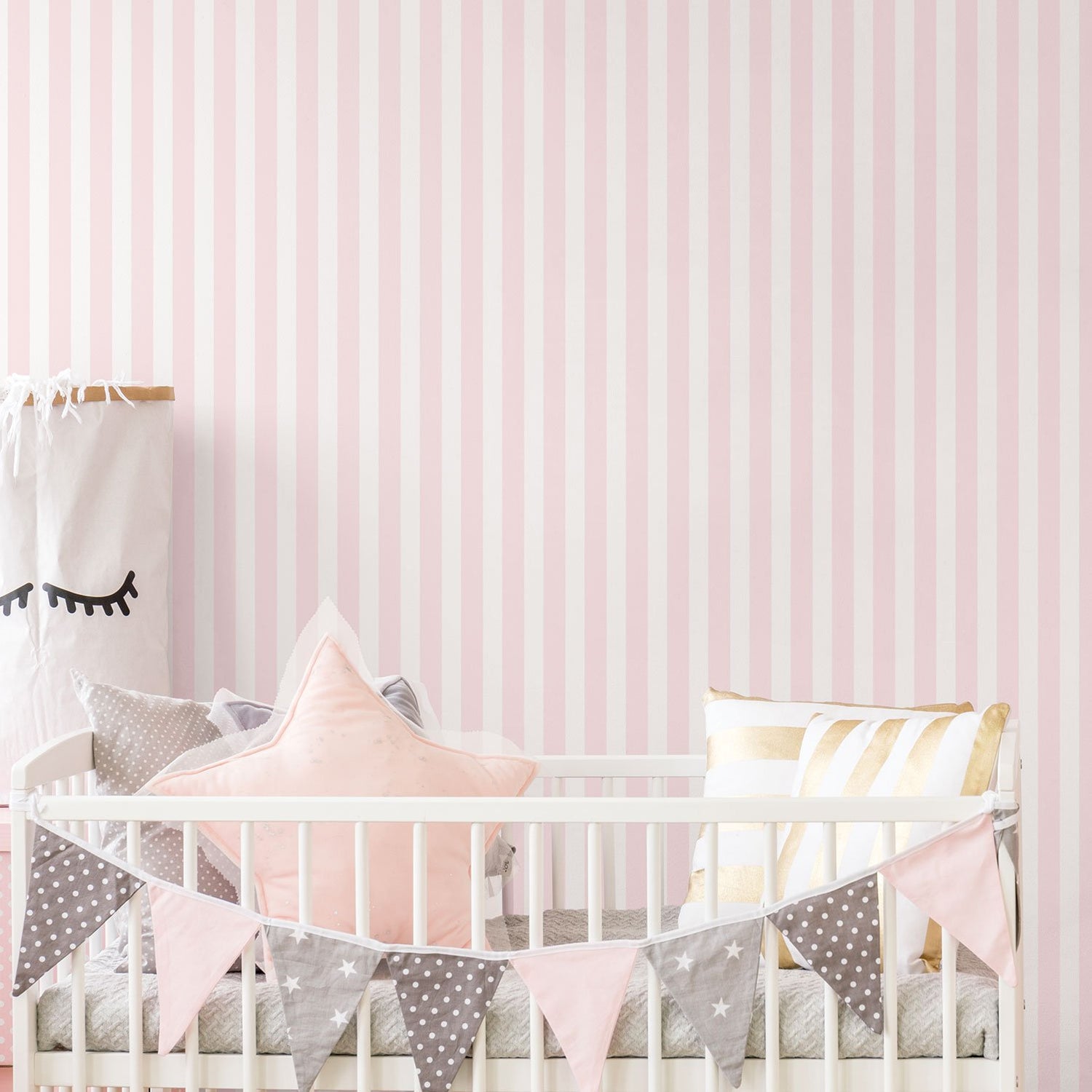 Regency Stripe wallpaper in pink color - pattern number G56518 - by Galerie in the Just 4 Kids 2 collection