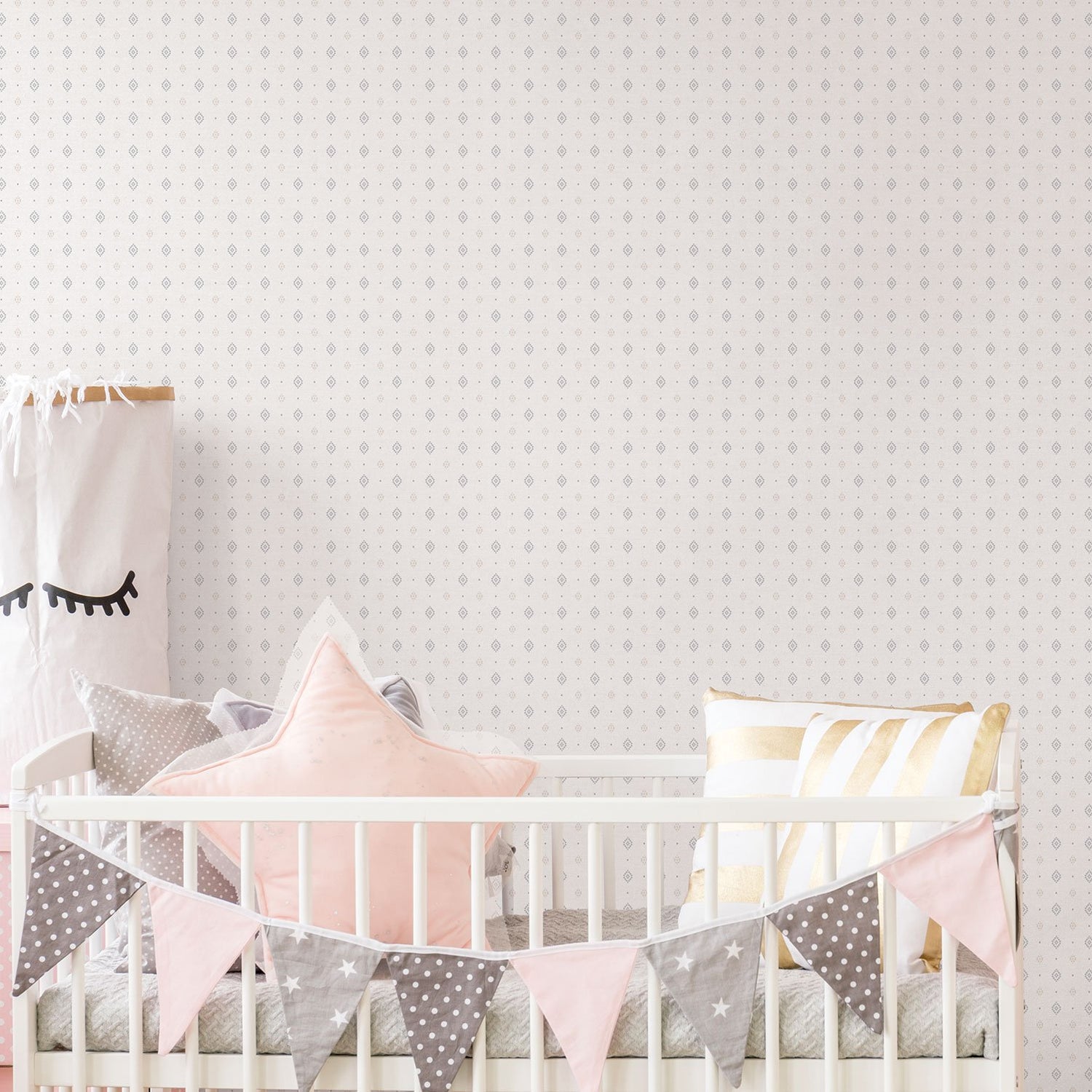 Diamond Motif wallpaper in silver grey color - pattern number G56530 - by Galerie in the Just 4 Kids 2 collection