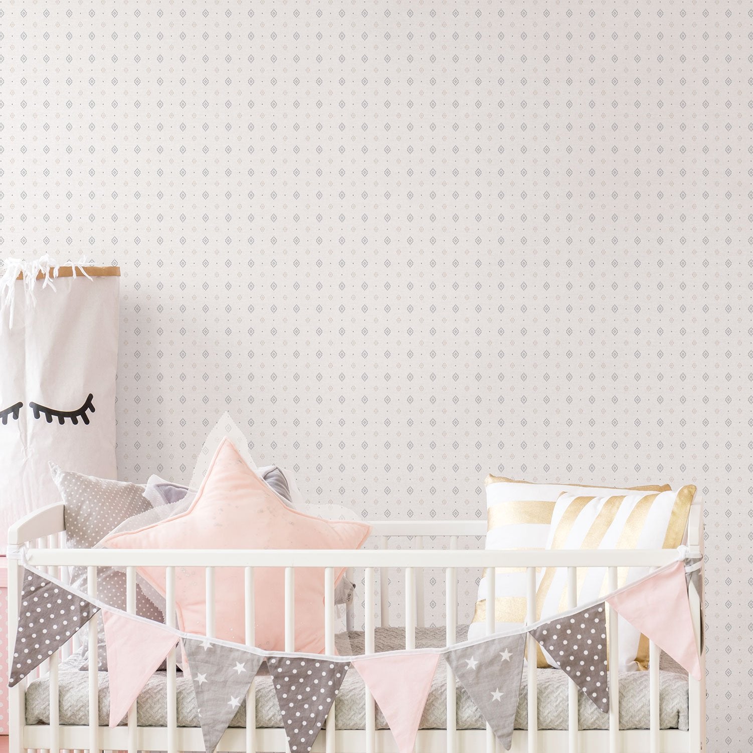 Diamond Motif wallpaper in silver grey color - pattern number G56530 - by Galerie in the Just 4 Kids 2 collection