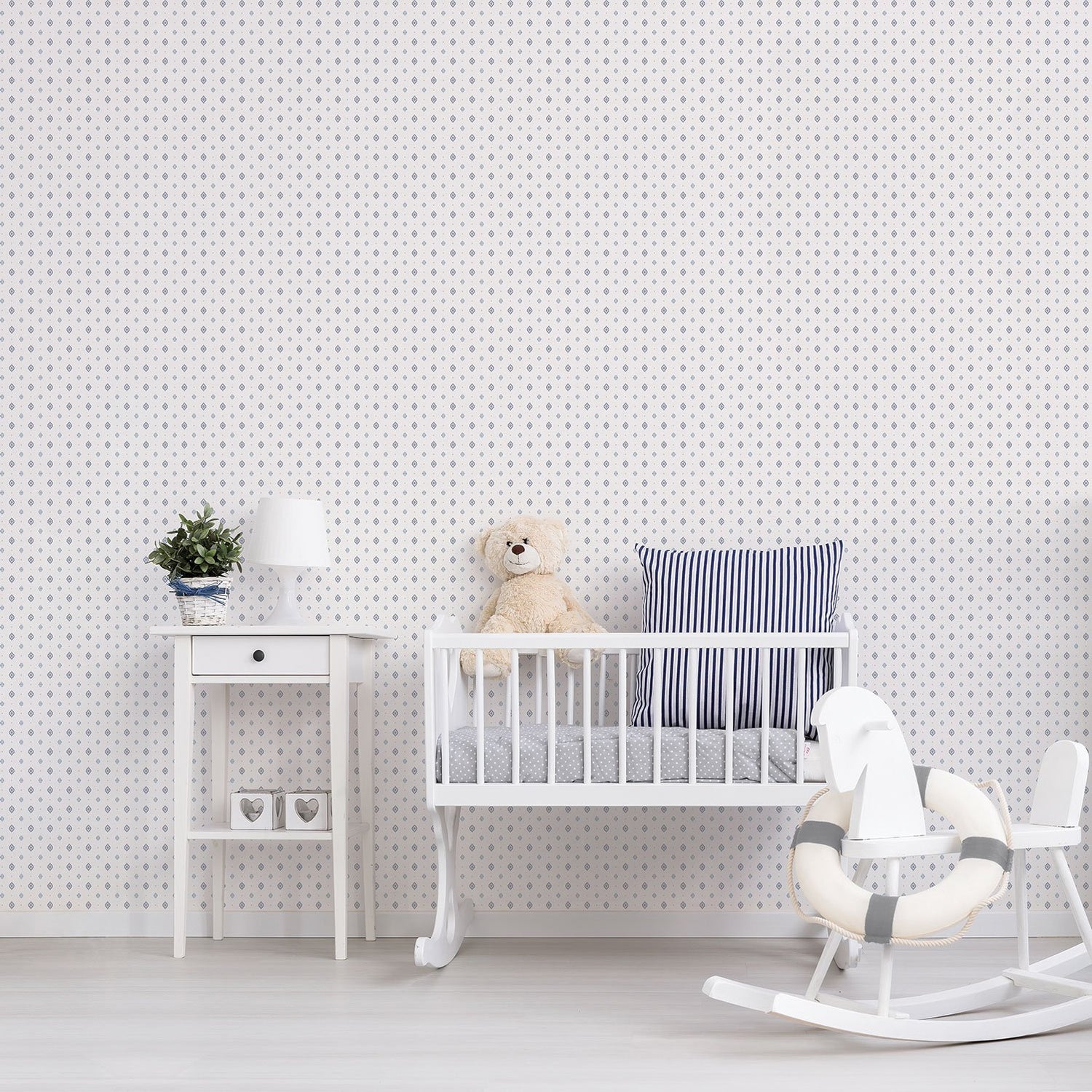 Diamond Motif wallpaper in blue color - pattern number G56531 - by Galerie in the Just 4 Kids 2 collection