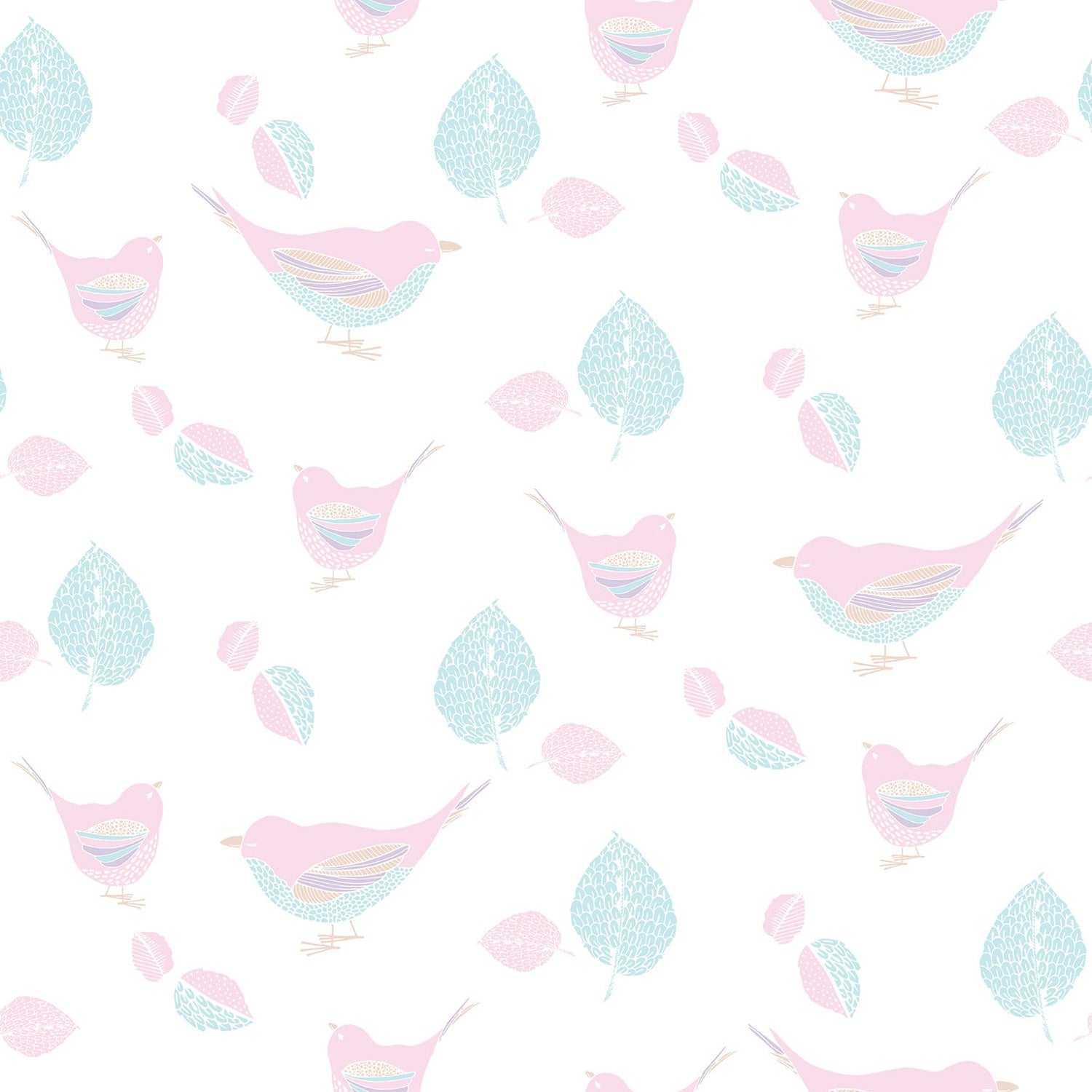 Pretty Birds wallpaper in pink color - pattern number G56539 - by Galerie in the Just 4 Kids 2 collection