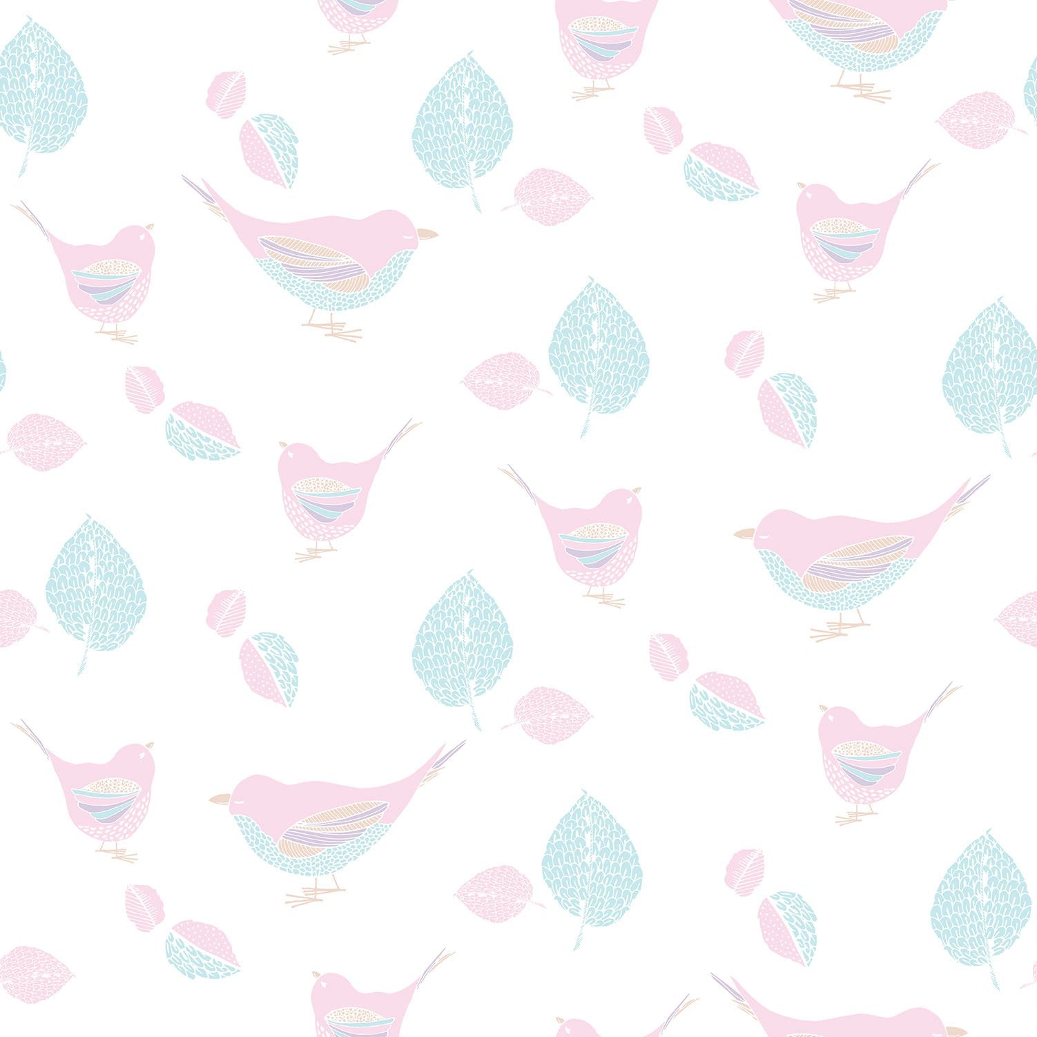 Pretty Birds wallpaper in pink color - pattern number G56539 - by Galerie in the Just 4 Kids 2 collection