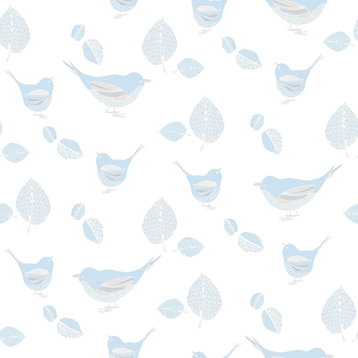 Pretty Birds wallpaper in blue color - pattern number G56541 - by Galerie in the Just 4 Kids 2 collection