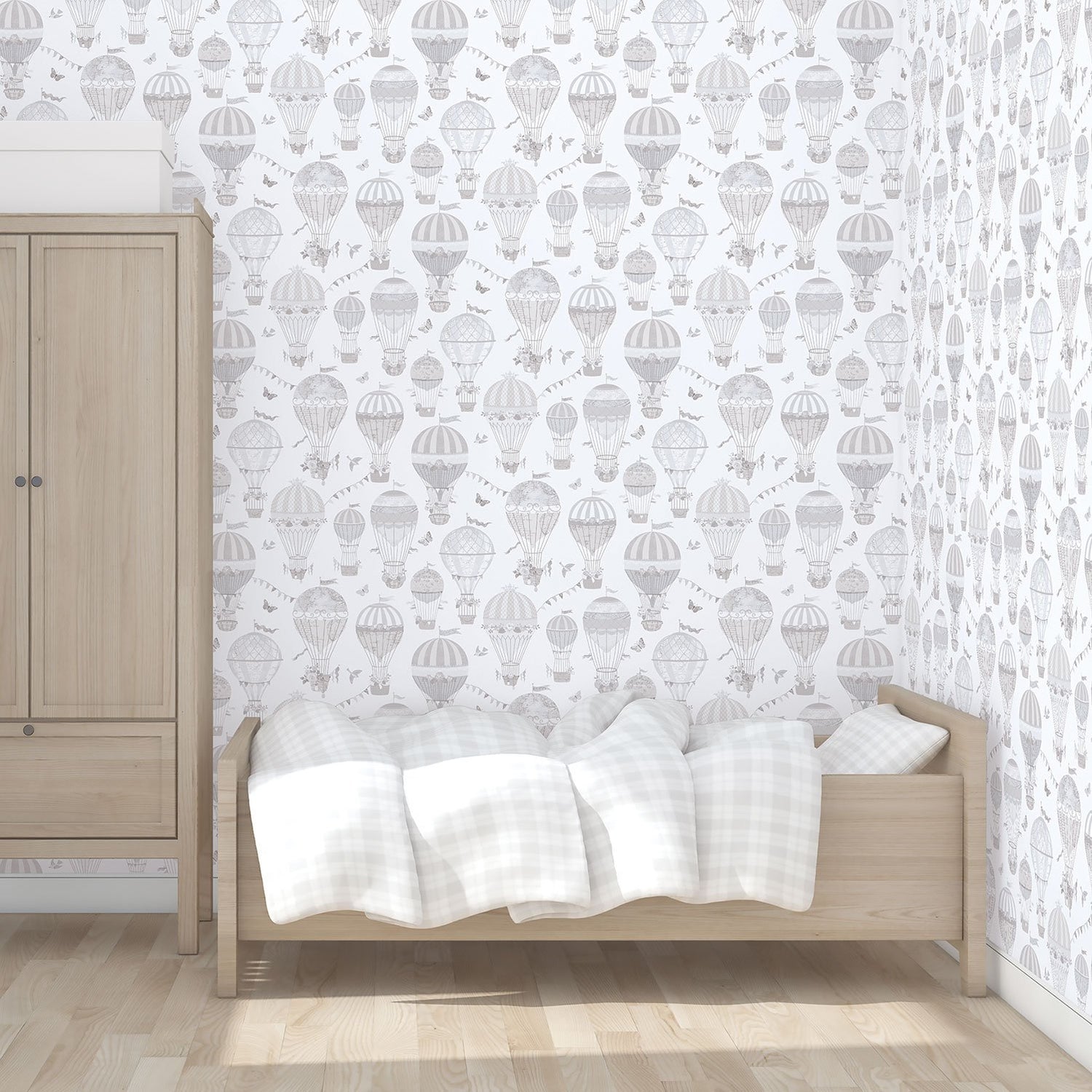 Balloon Journey wallpaper in silver grey color - pattern number G56542 - by Galerie in the Just 4 Kids 2 collection