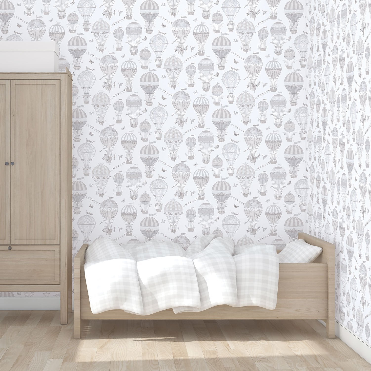 Balloon Journey wallpaper in silver grey color - pattern number G56542 - by Galerie in the Just 4 Kids 2 collection