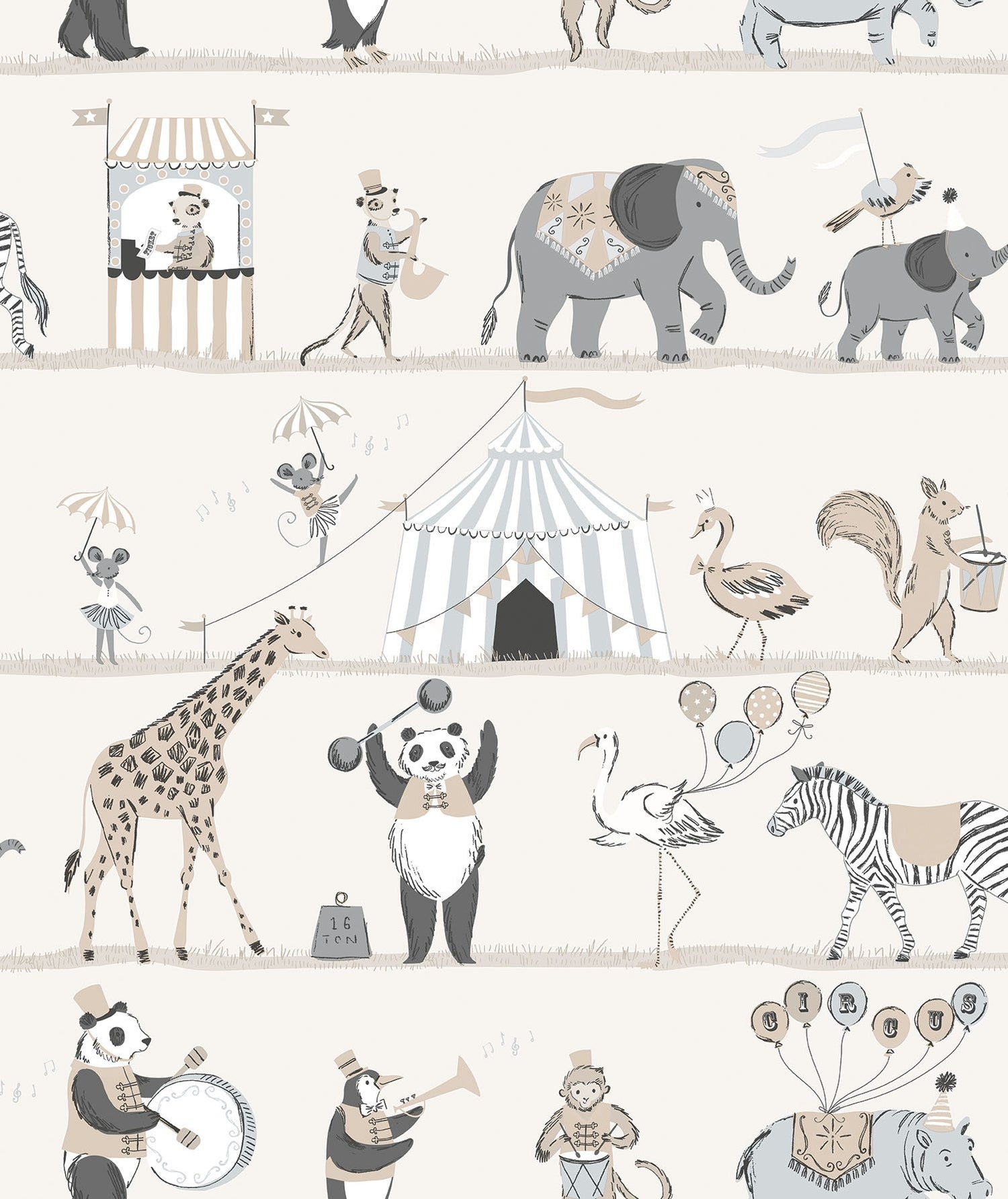 Circus Parade wallpaper in beige color - pattern number G56547 - by Galerie in the Just 4 Kids 2 collection