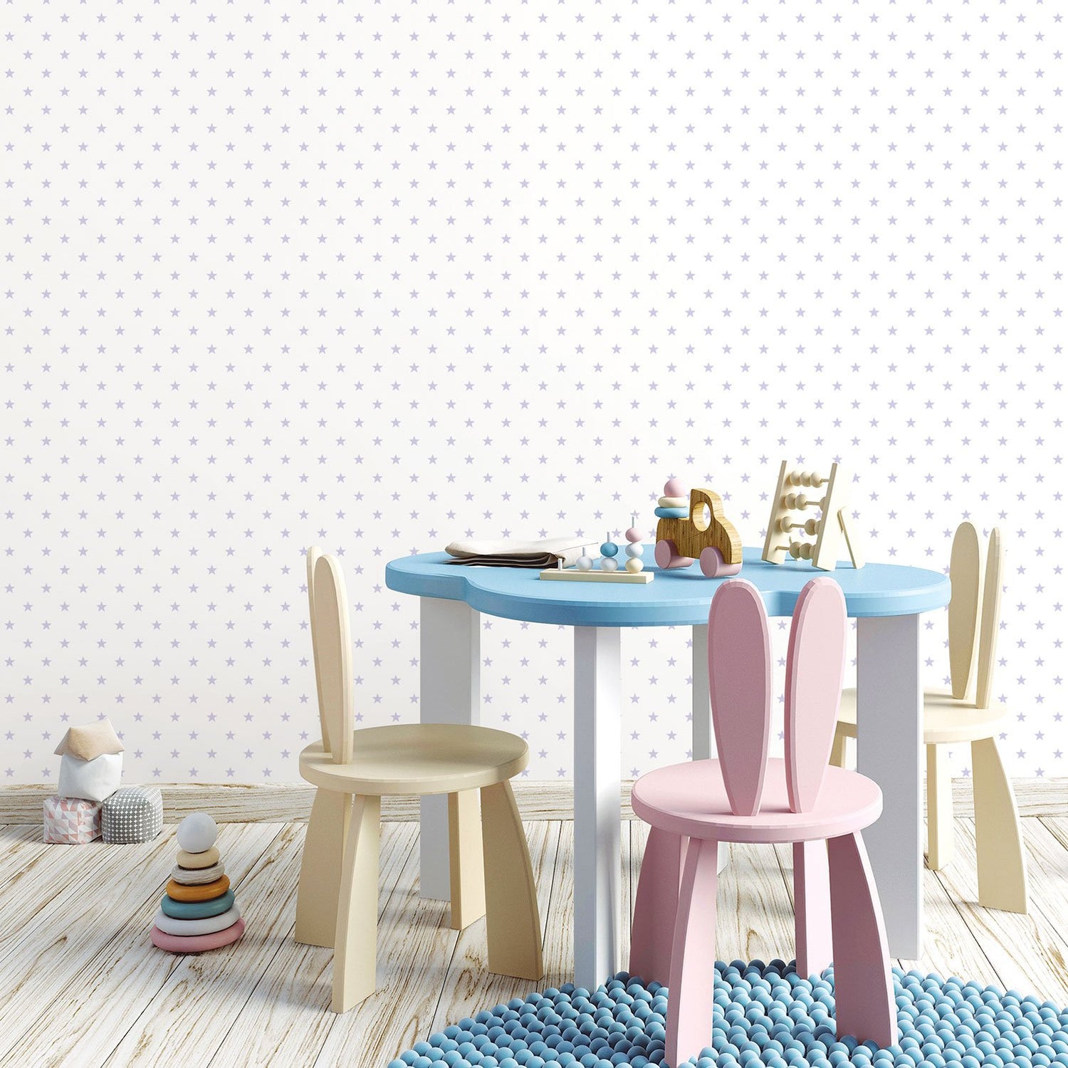 Small Stars wallpaper in purple lilac color - pattern number G56549 - by Galerie in the Just 4 Kids 2 collection