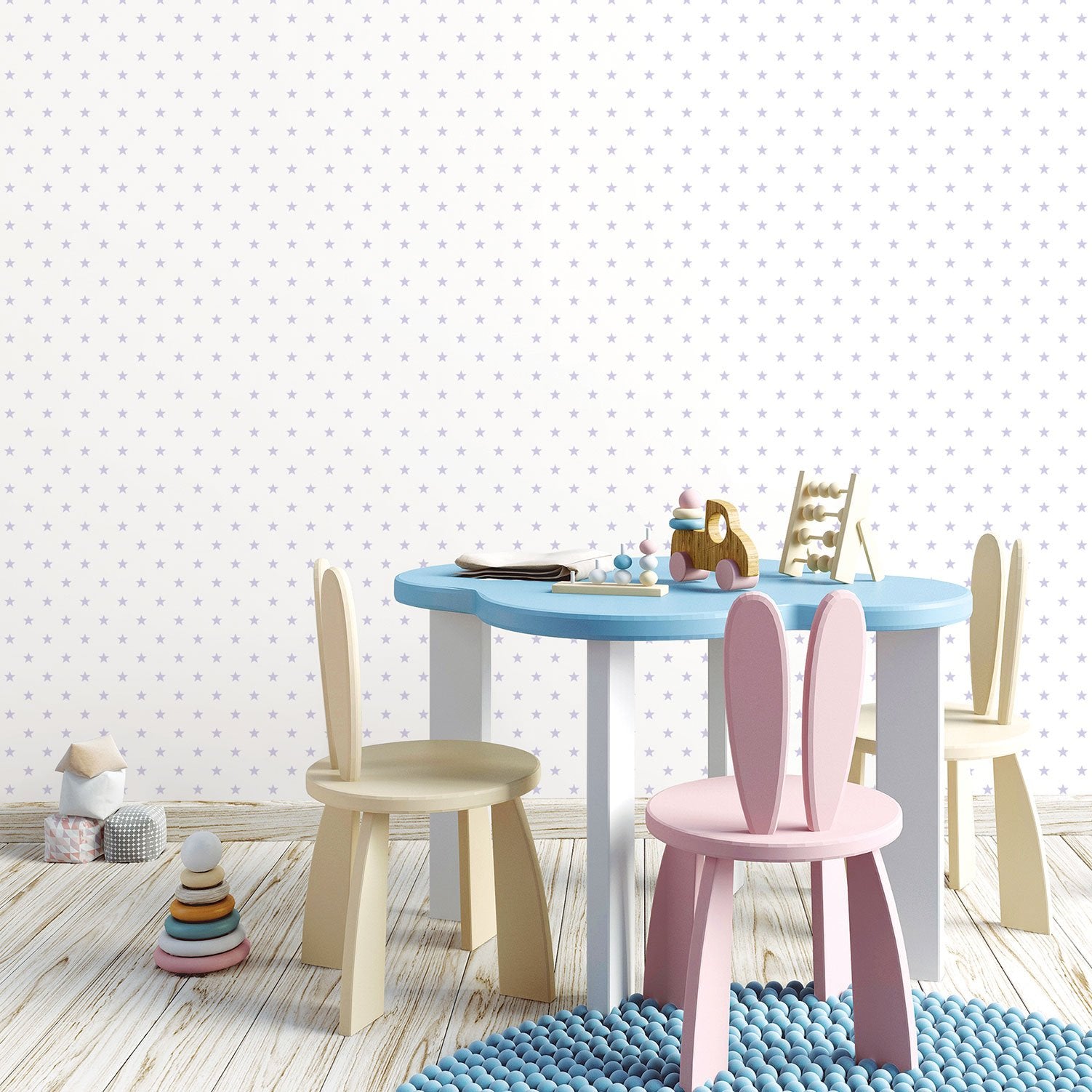 Small Stars wallpaper in purple lilac color - pattern number G56549 - by Galerie in the Just 4 Kids 2 collection