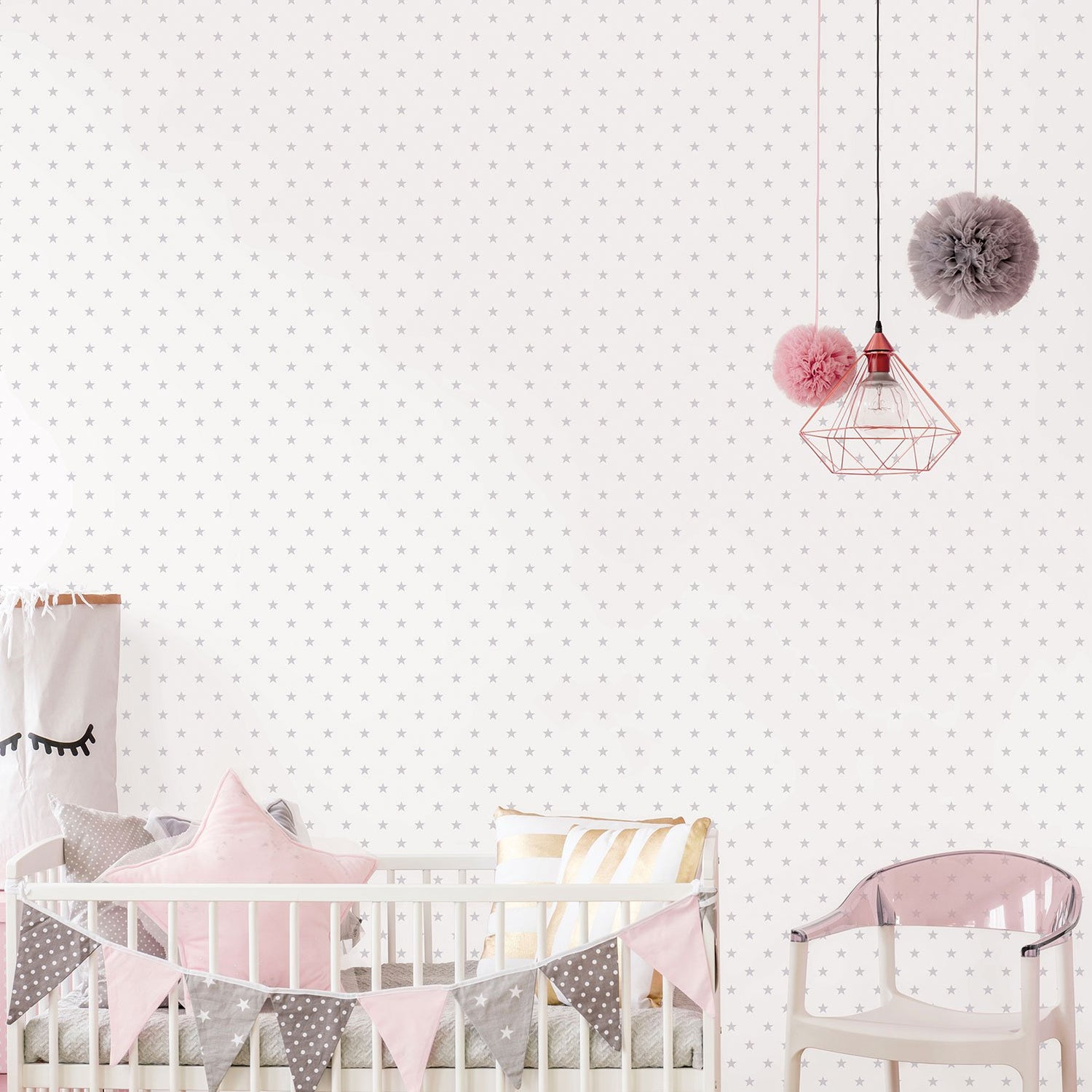 Small Stars wallpaper in silver grey color - pattern number G56551 - by Galerie in the Just 4 Kids 2 collection