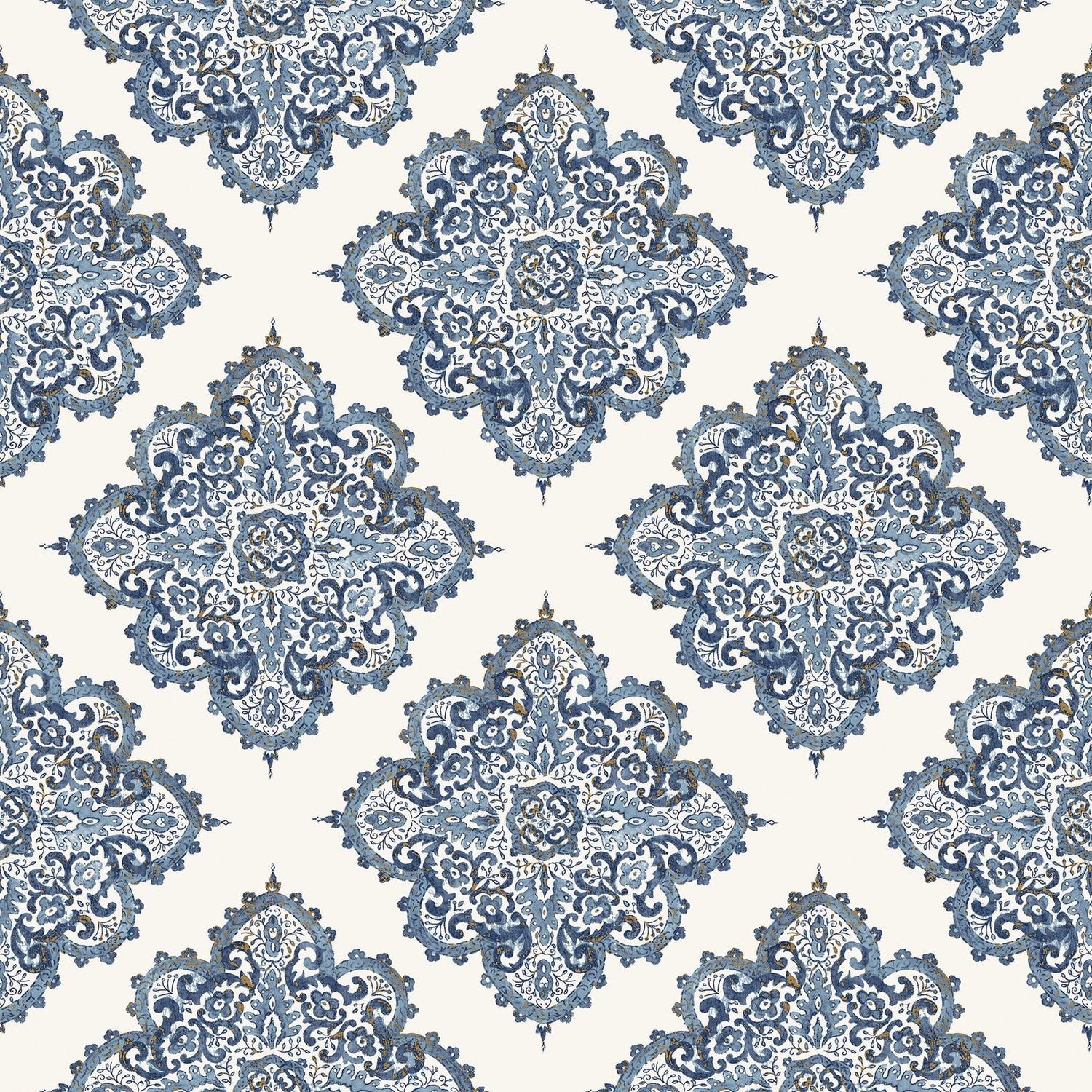 Motif wallpaper in blue color - pattern number G67368 - by Galerie in the Nordic Elements collection
