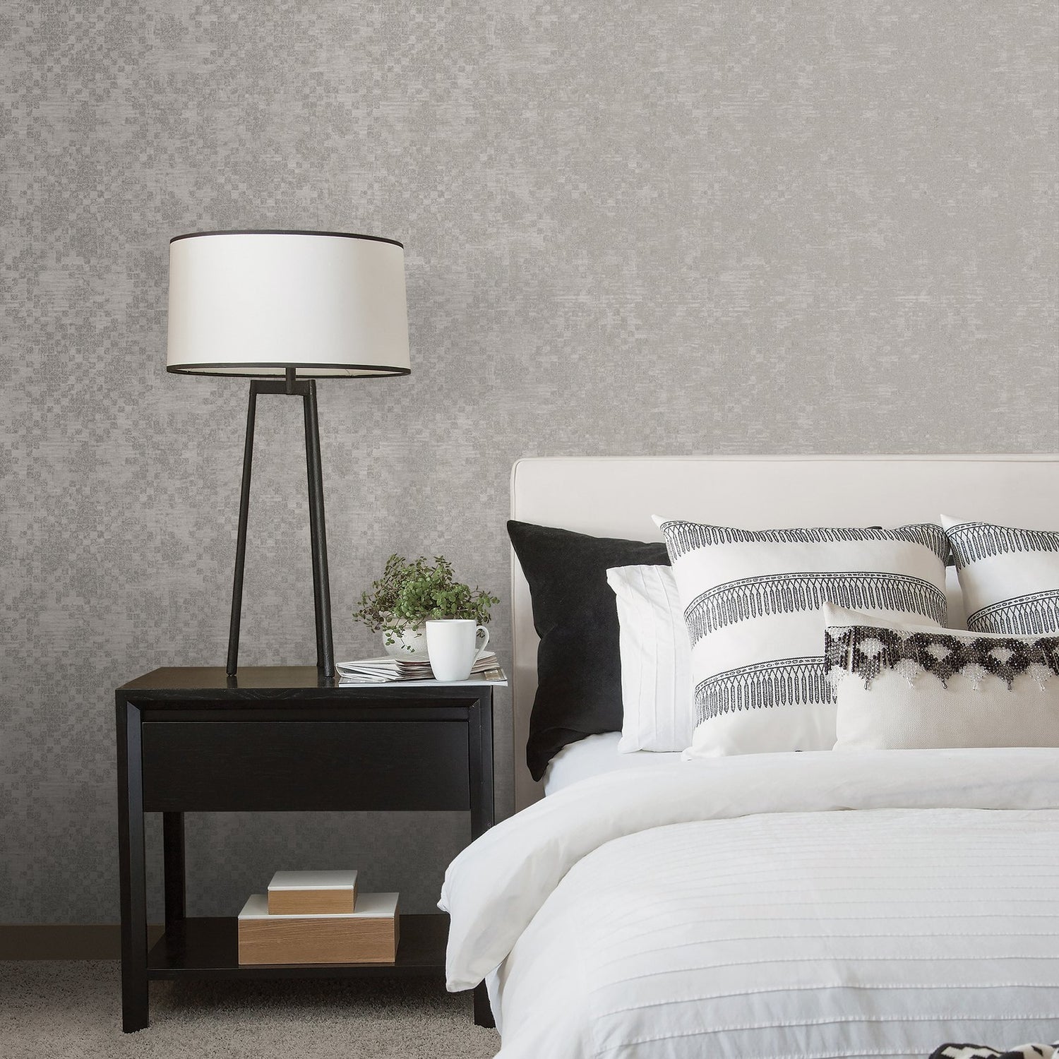 Tile Brick Stone wallpaper in silver grey color - pattern number G67396 - by Galerie in the Nordic Elements collection
