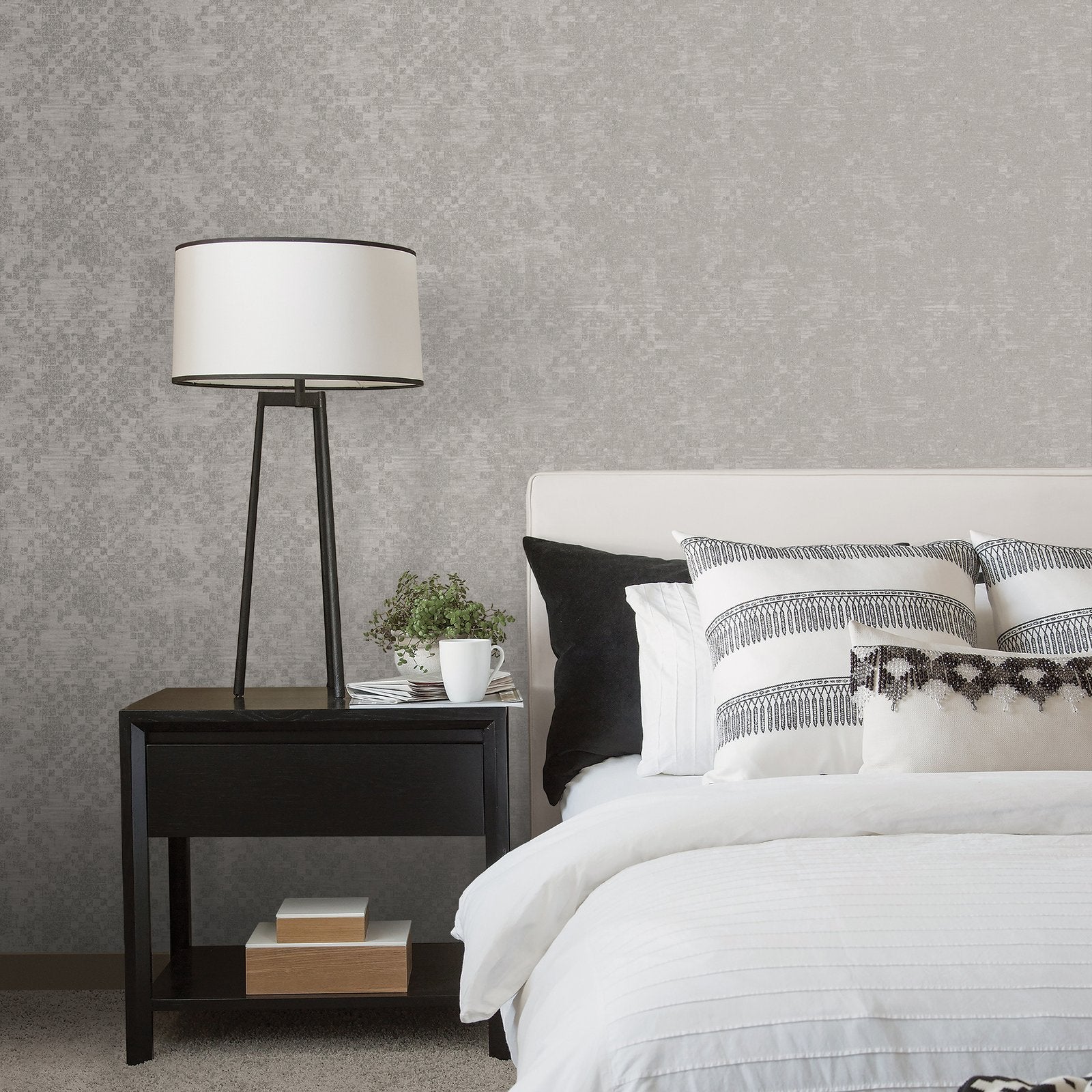 Tile Brick Stone wallpaper in silver grey color - pattern number G67396 - by Galerie in the Nordic Elements collection