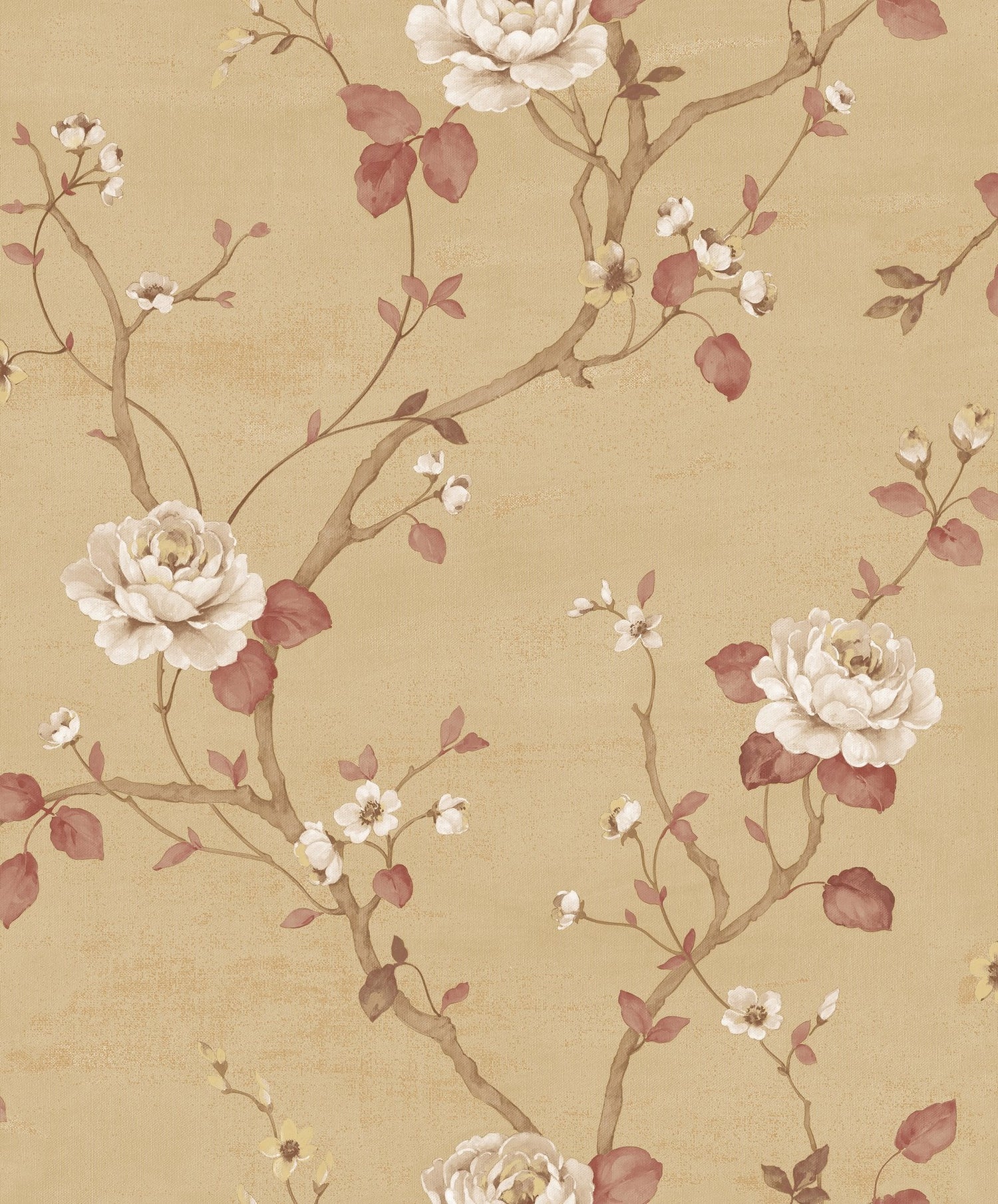 Luisella Floral wallpaper in gold color - pattern number G67604 - by Galerie in the Palazzo 2 collection