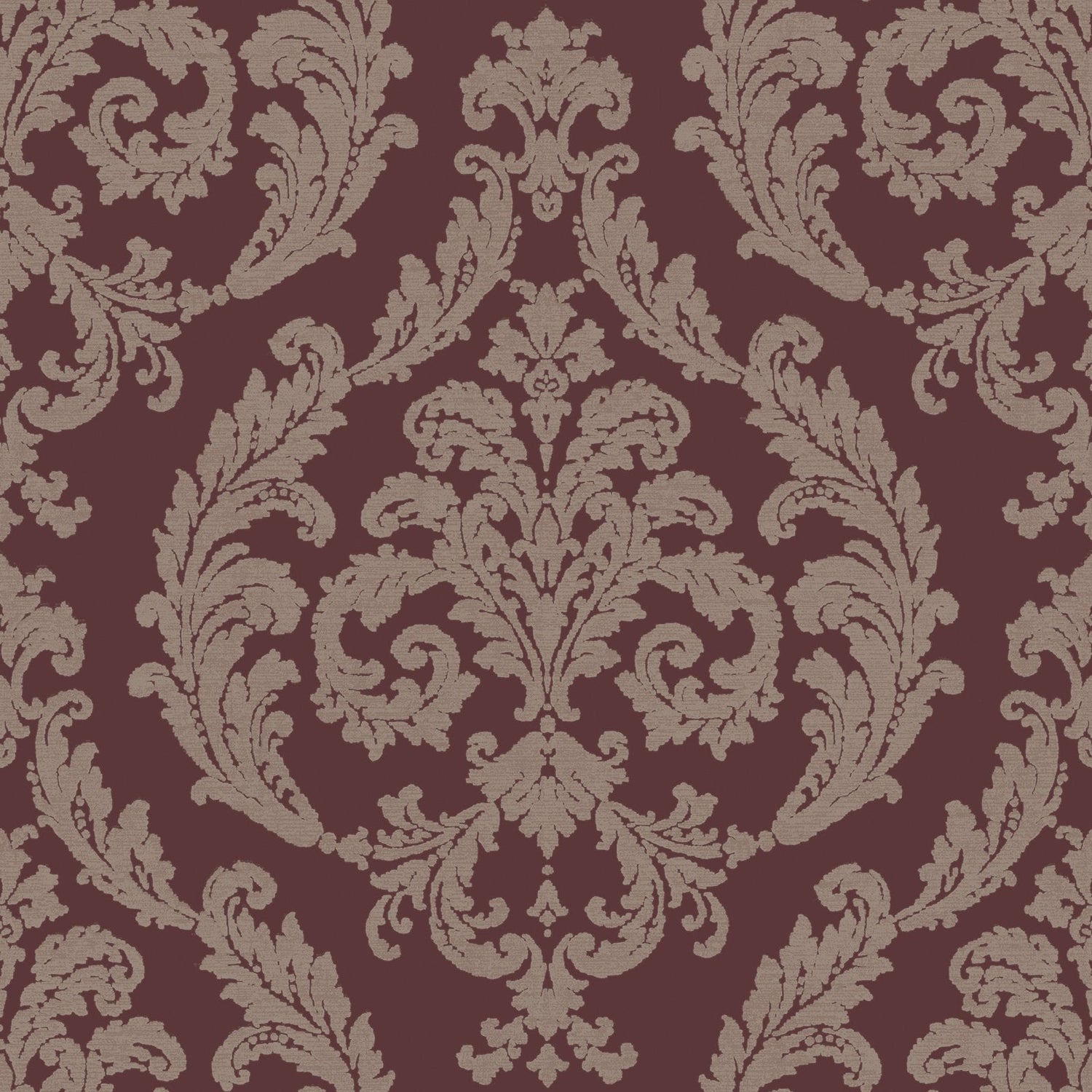 Silk Damask wallpaper in red color - pattern number G67611 - by Galerie in the Palazzo 2 collection