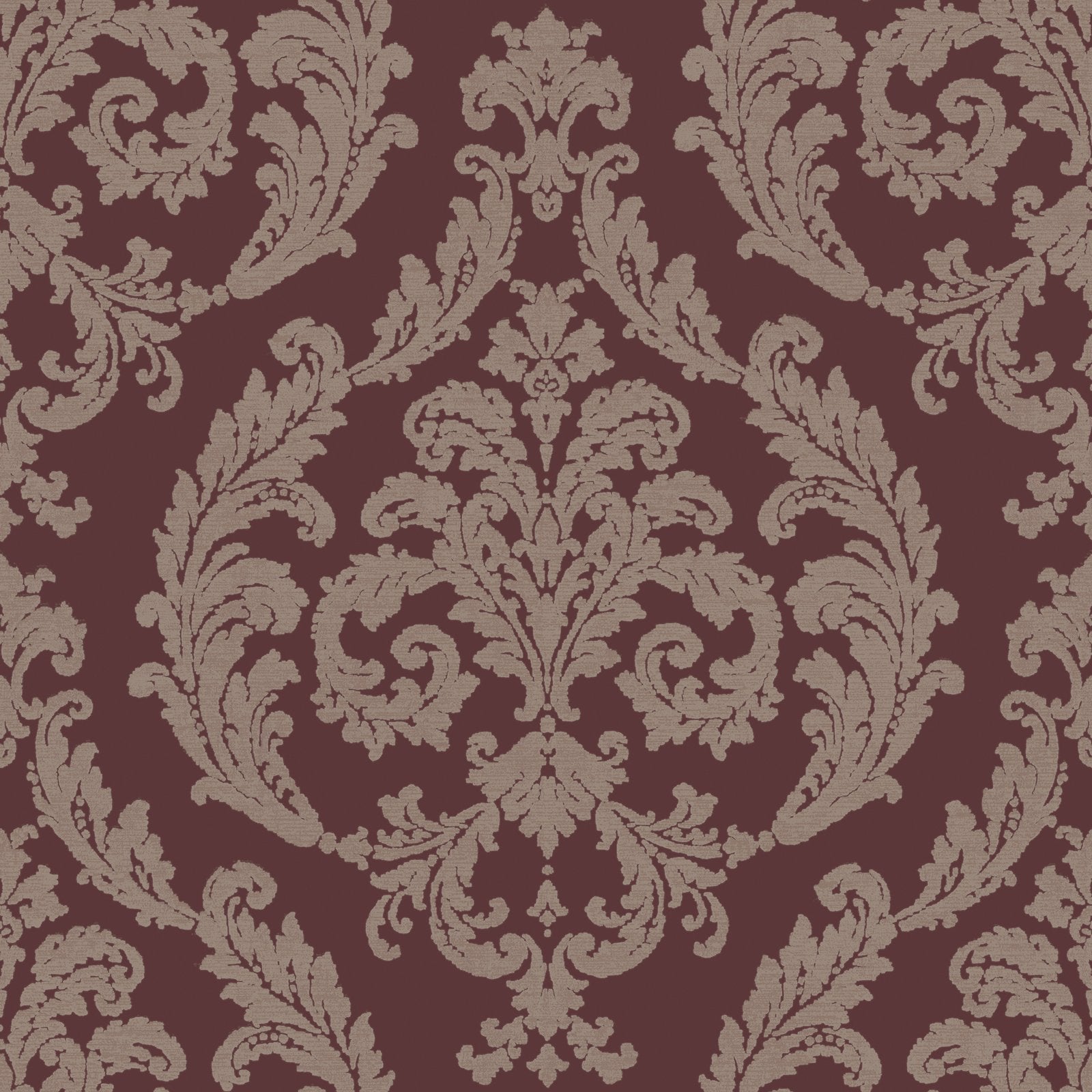 Silk Damask wallpaper in red color - pattern number G67611 - by Galerie in the Palazzo 2 collection
