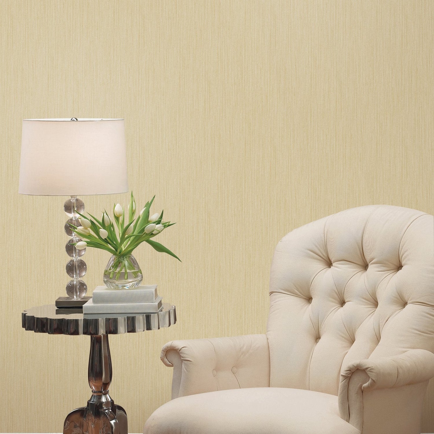Plain Texture wallpaper in gold color - pattern number G67656 - by Galerie in the Palazzo 2 collection