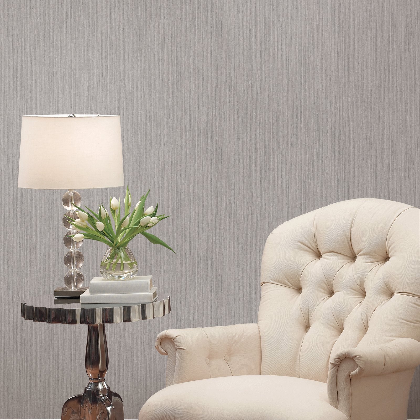 Vertical Texture wallpaper in silver grey color - pattern number G67660 - by Galerie in the Palazzo 2 collection