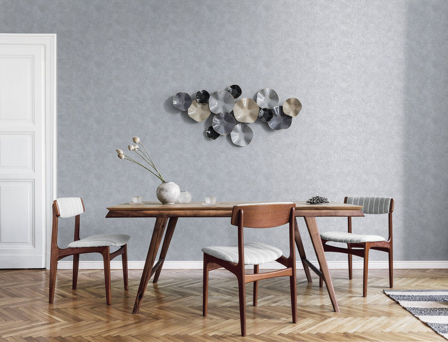 Metallic Crackle Texture wallpaper in silver grey color - pattern number G67690 - by Galerie in the Special FX 2 collection