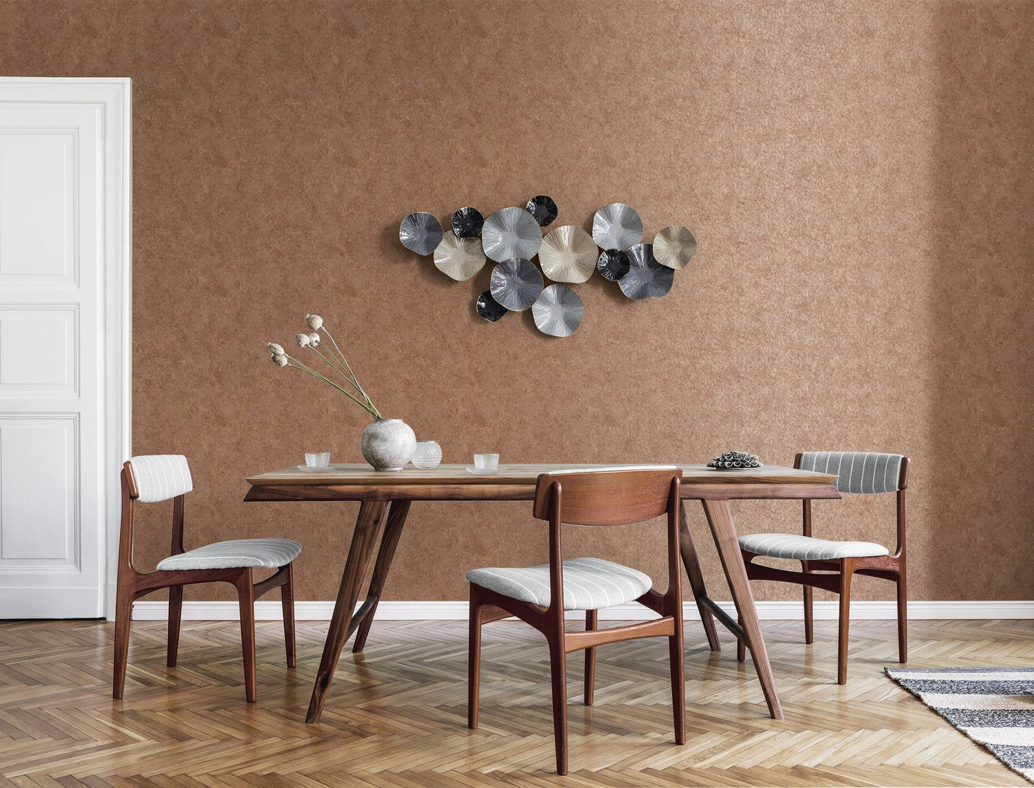 Metallic Crackle Texture wallpaper in orange color - pattern number G67691 - by Galerie in the Special FX 2 collection