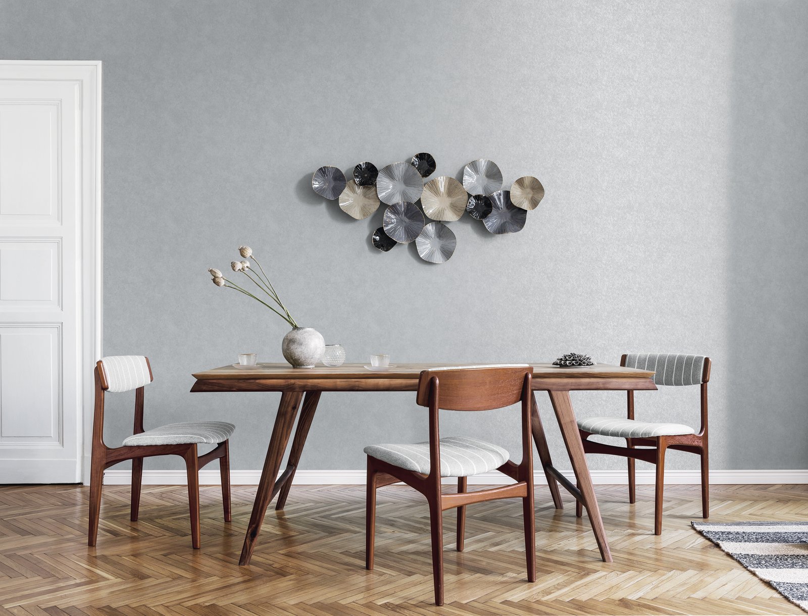 Metallic Crackle Texture wallpaper in silver grey color - pattern number G67695 - by Galerie in the Special FX 2 collection