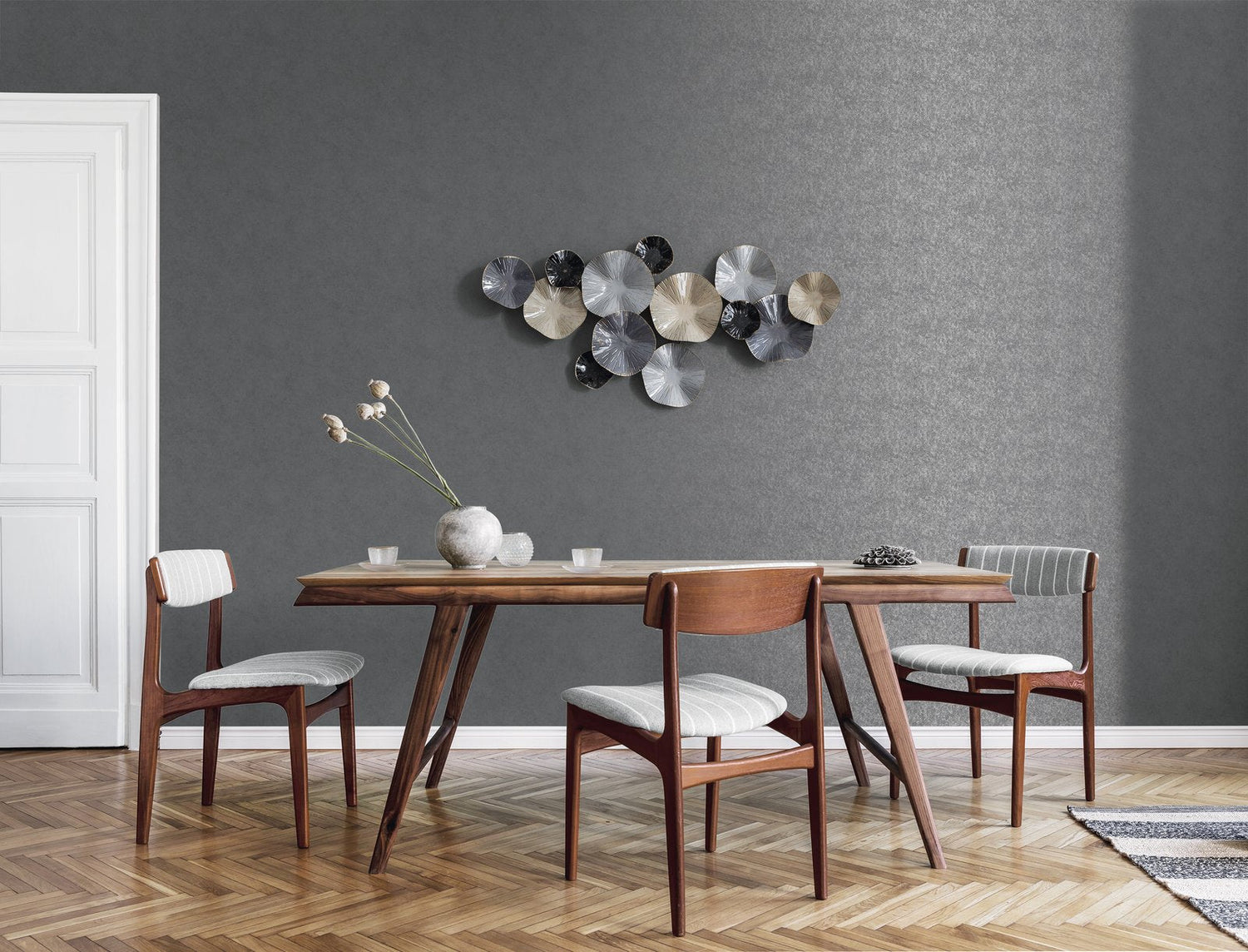 Metallic Crackle Texture wallpaper in silver grey color - pattern number G67696 - by Galerie in the Special FX 2 collection