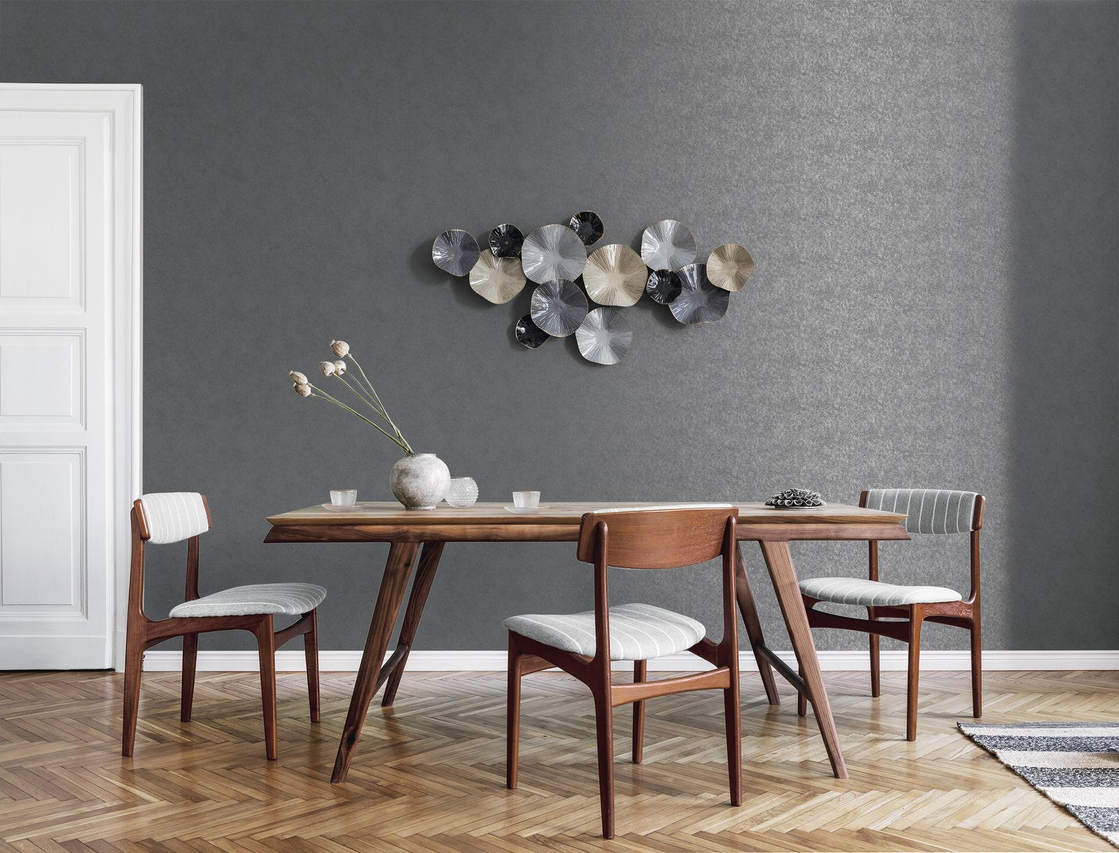 Metallic Crackle Texture wallpaper in silver grey color - pattern number G67696 - by Galerie in the Special FX 2 collection